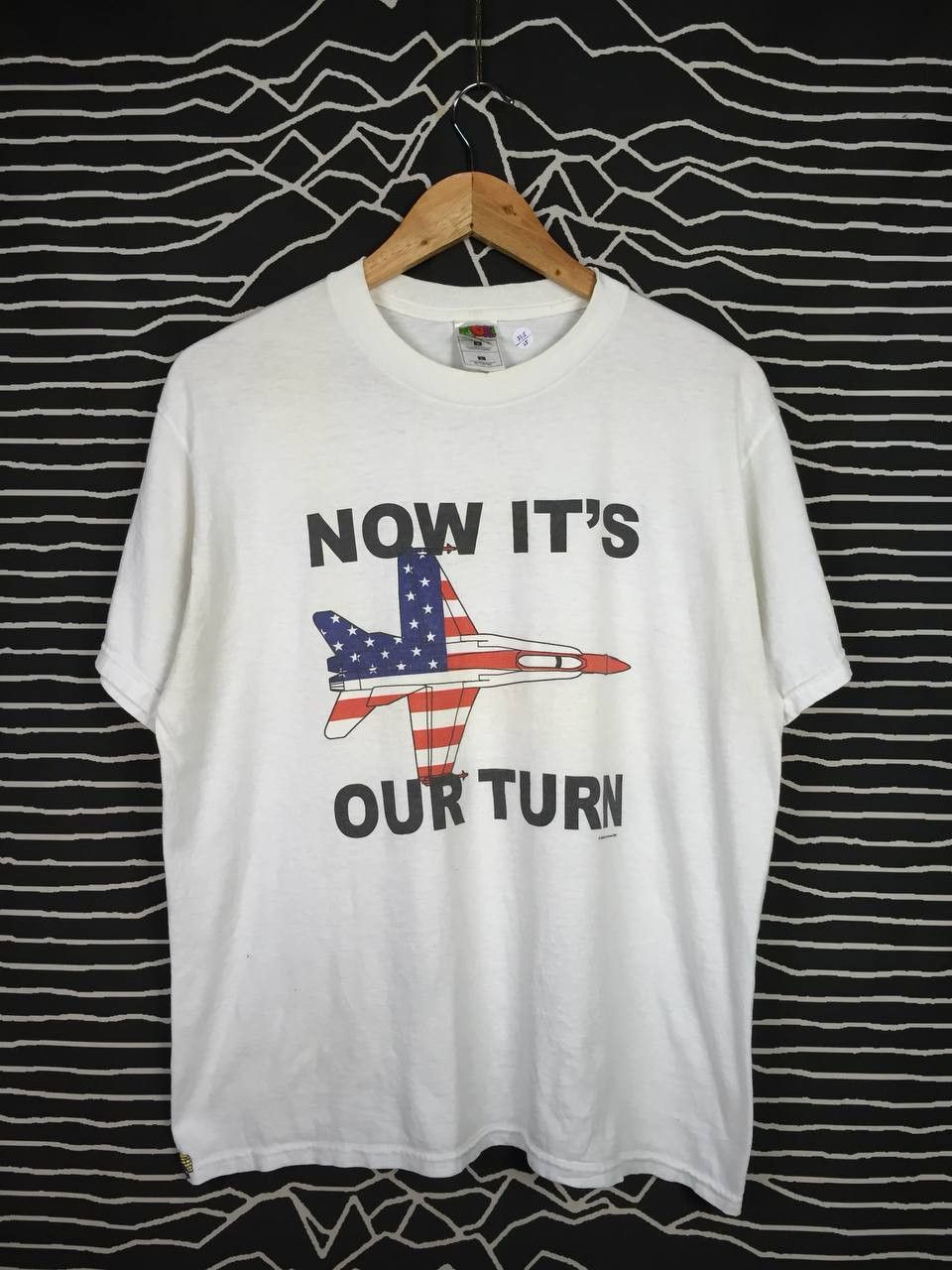 Fruit Of The Loom × Vintage Vtg Y2k FOTL Now It's Our Turn USA Jet Fighter Tee Size US L / EU 52-54 / 3 - 2 Thumbnail