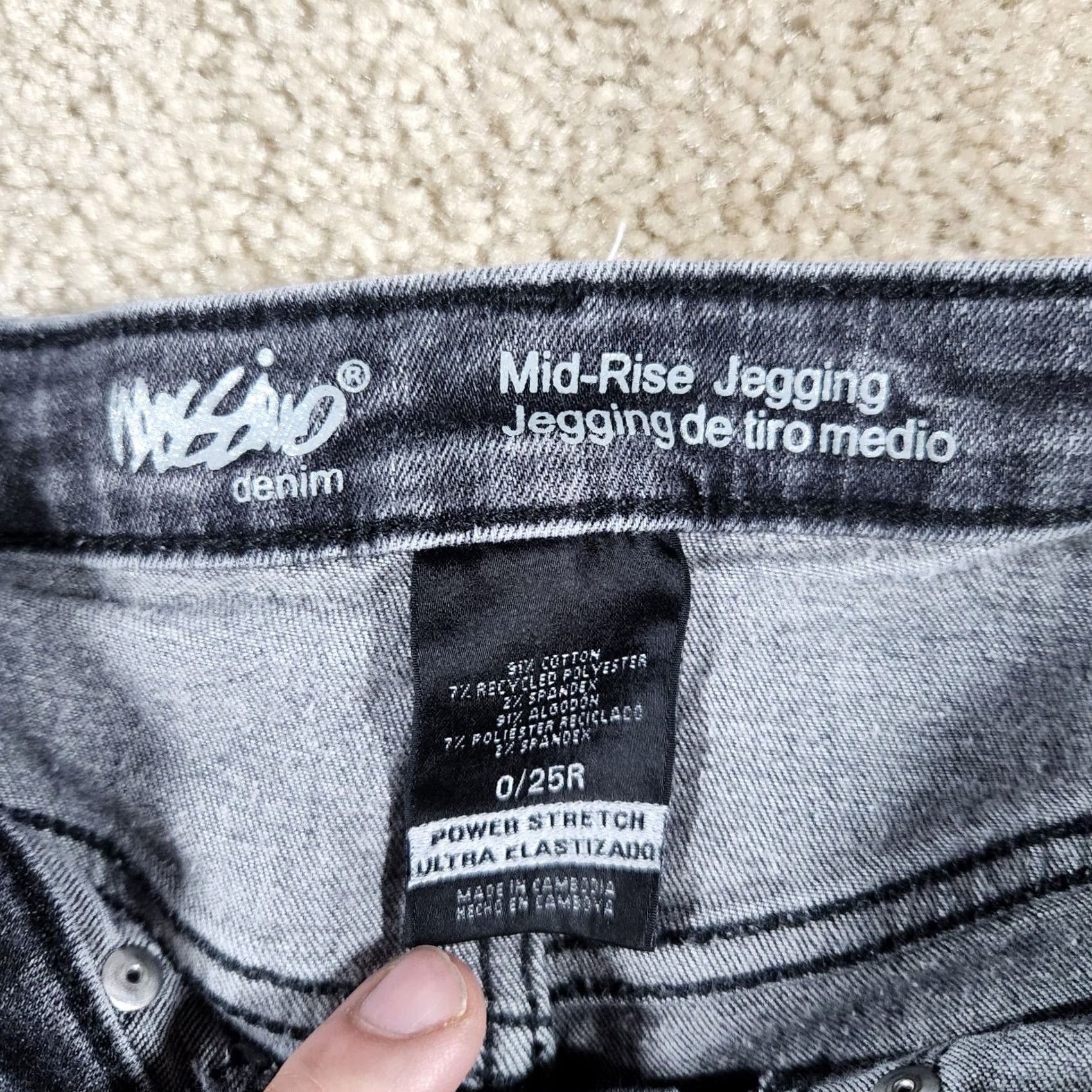 Mossimo Mossimo Jeggings Jeans Women Size 0 Reg Gray Low Rise Super Stretch Moto #52 Size 25" / US 0 / IT 36 - 3 Thumbnail