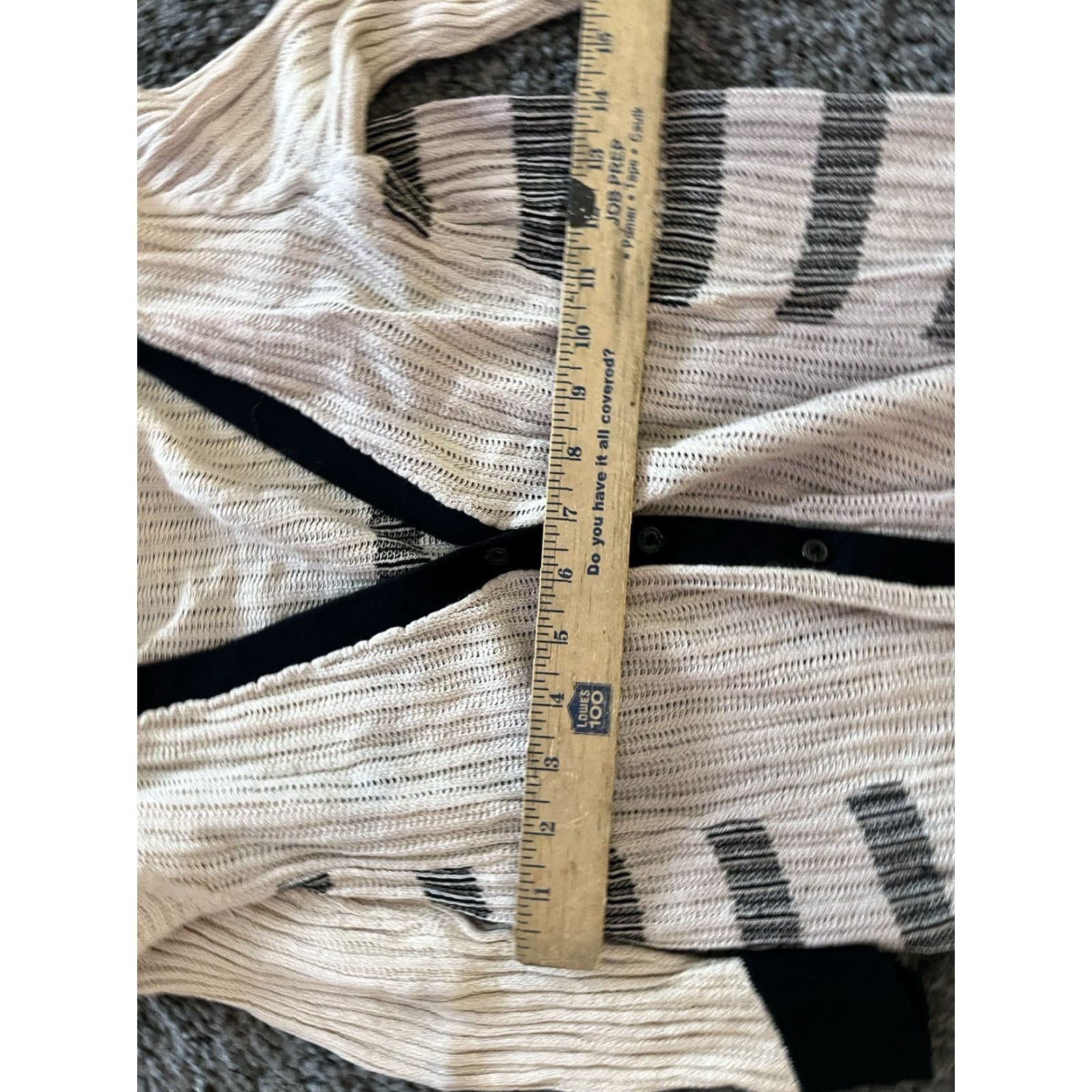 Loft Ann Taylor LOFT Cardigan Womens XS Beige Open Front 3/4 Sleeve Sequin Linen Blend Size XS / US 0-2 / IT 36-38 - 4 Thumbnail