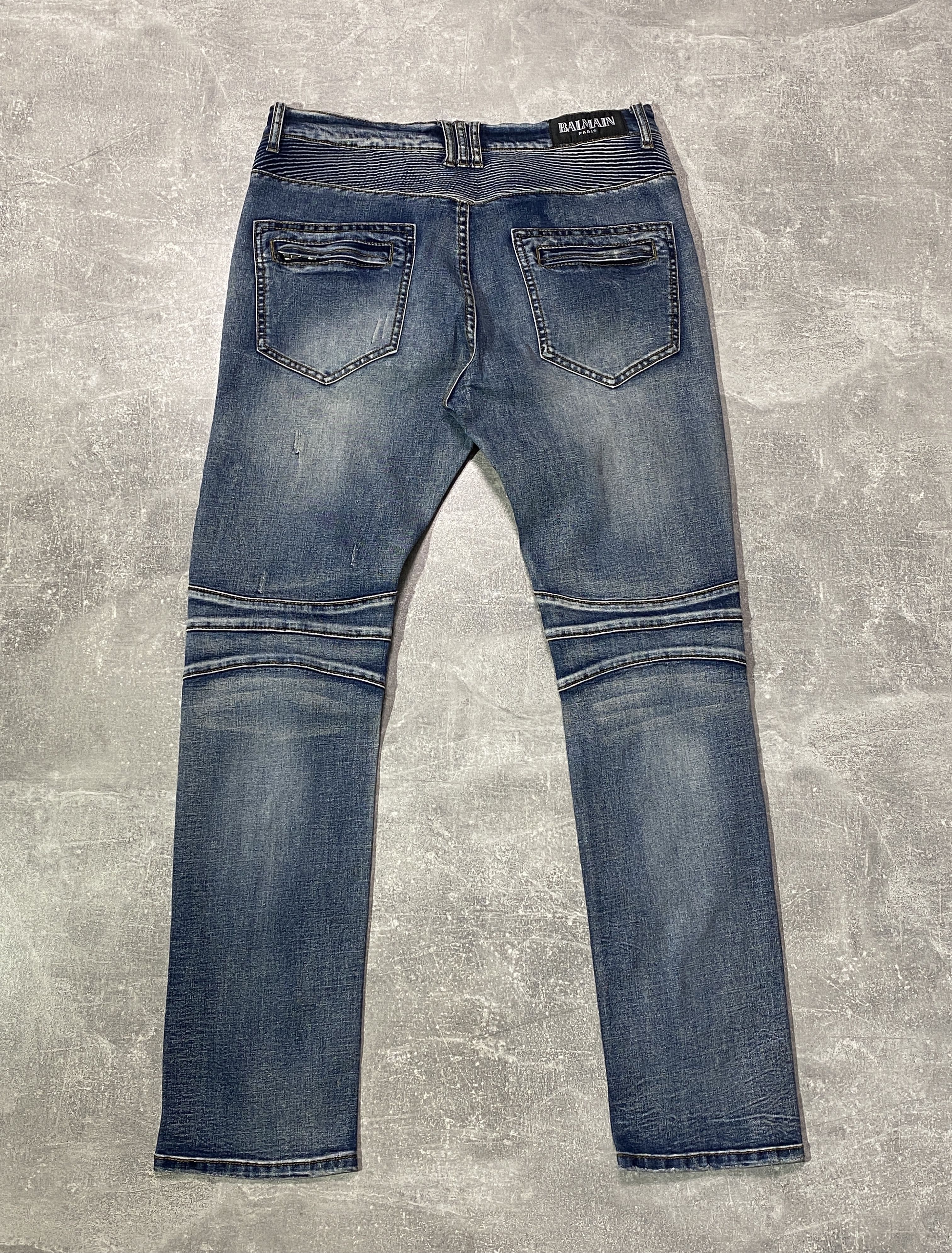 Balmain VINTAGE 00s BALMAIN BIKER JEANS Size US 34 / EU 50 - 1 Thumbnail