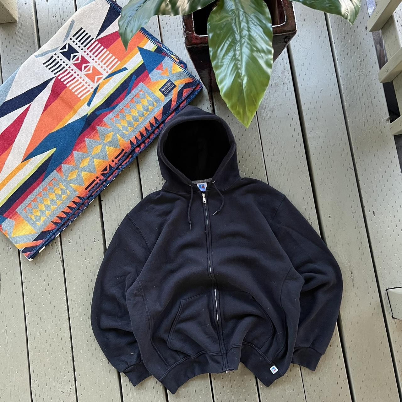 Russell Athletic Vintage Russell Athletic Black Zip Up Hoodie XL Men Size US XL / EU 56 / 4 - 4 Thumbnail