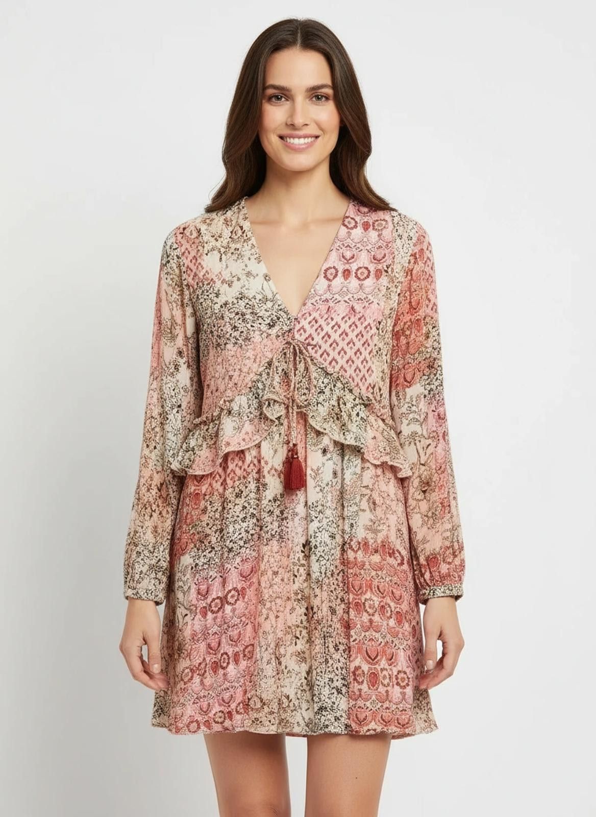 Zara ZARA PATCHWORK PRINT MINI DRESS Size S / US 4 / IT 40 - 1 Thumbnail