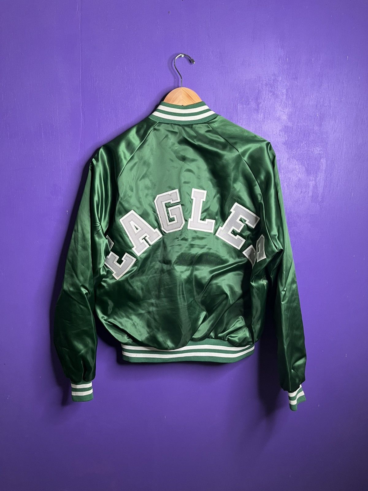 Chalk Line × NFL × Vintage Vintage 80s Chalk line Philadelphia eagles satin jacket Size US L / EU 52-54 / 3 - 2 Thumbnail