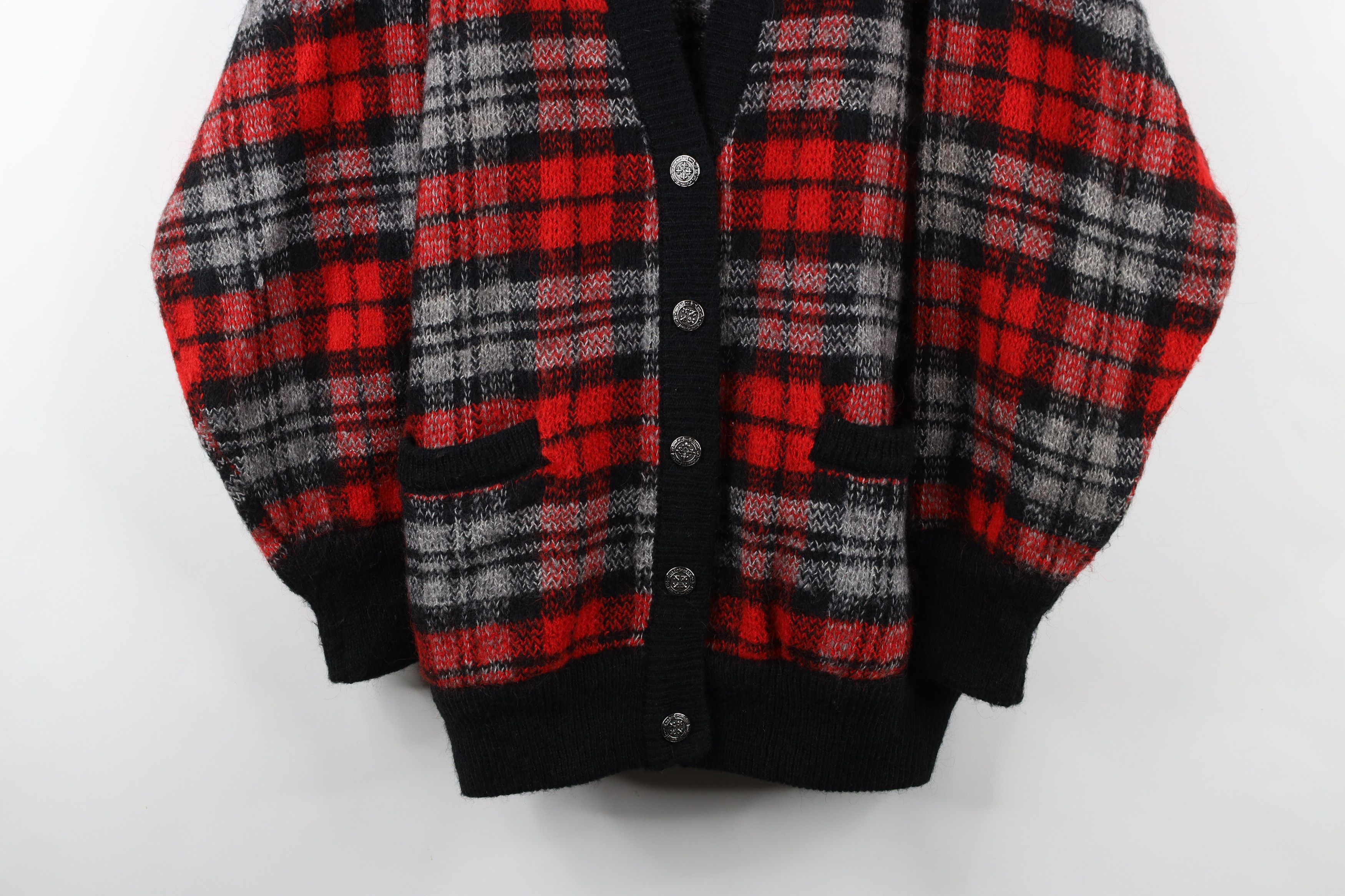 Vintage Vintage 90s Streetwear Blend Knit Cardigan Sweater Plaid Size M / US 6-8 / IT 42-44 - 3 Thumbnail