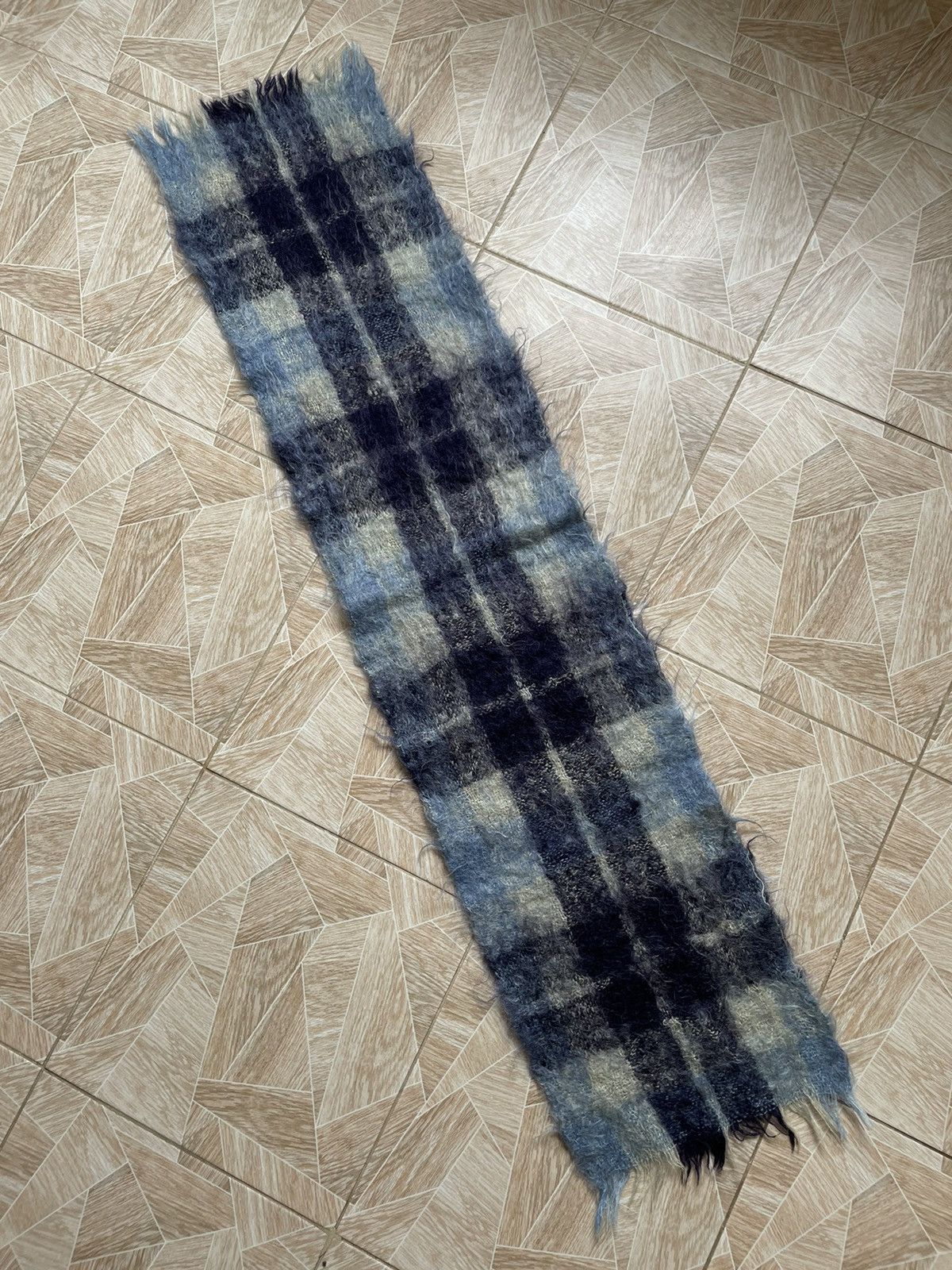 Japanese Brand × Vintage Y2K Rare Archive Japanese Vintage Mohair Wool Striped Scarf Size ONE SIZE - 3 Thumbnail