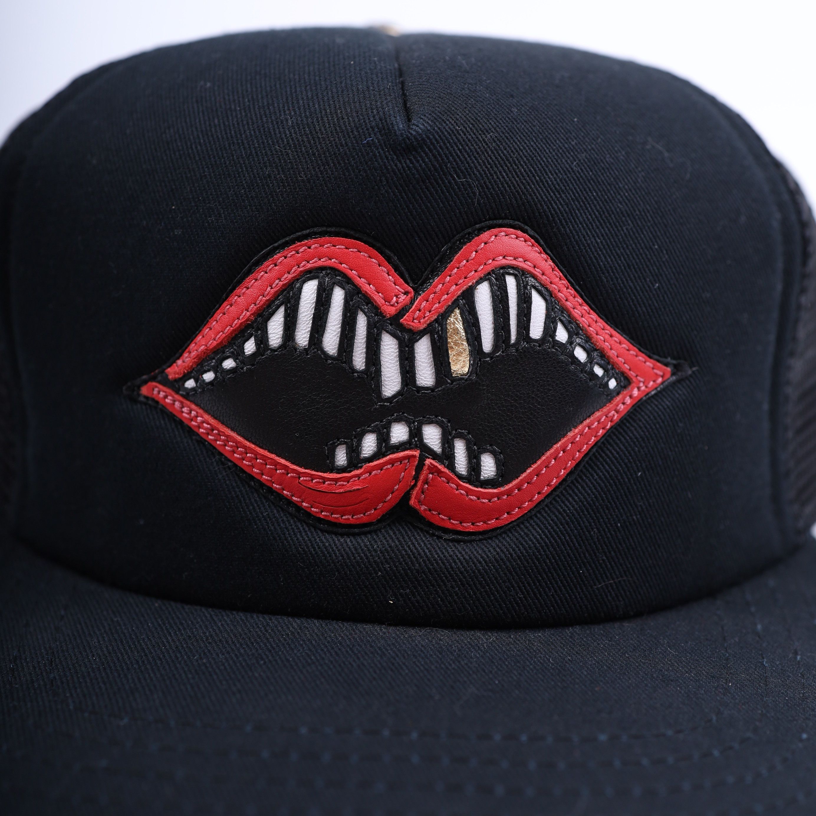 Chrome Hearts Matty Boy Black Leather Chomper Trucker Hat Size ONE SIZE - 2 Thumbnail