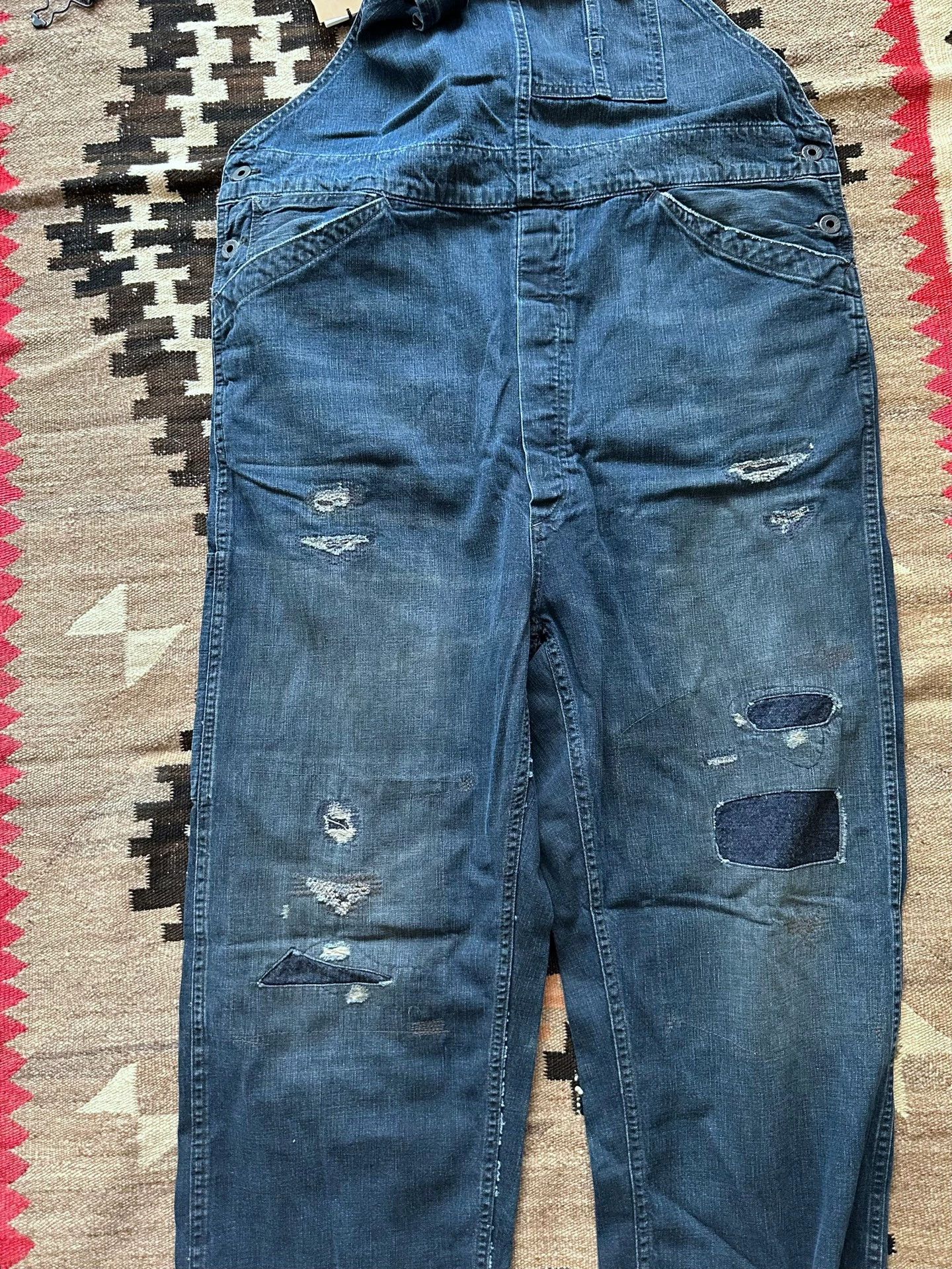 RRL Ralph Lauren rrl new with tags M lightweight washed distressed overalls Size US 32 / EU 48 - 1 Thumbnail