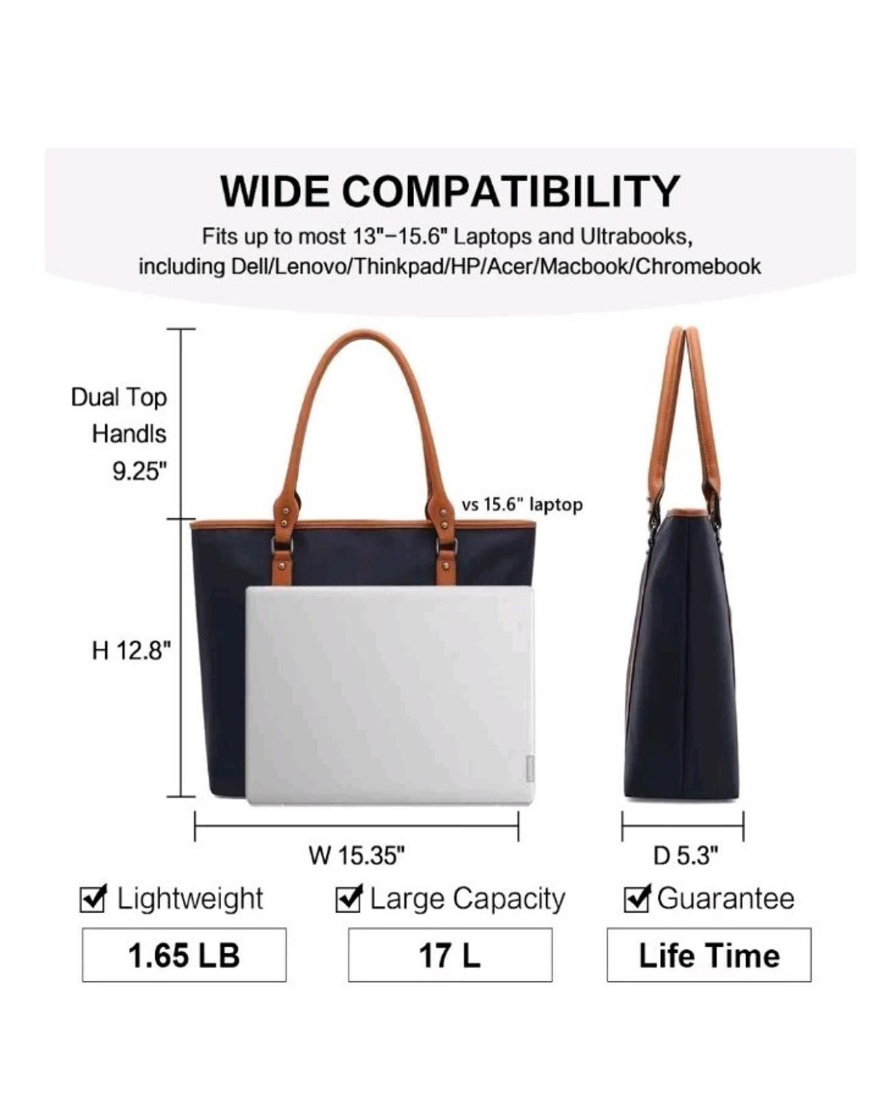 Other Tote bag for women 15 -17 Inch Laptop Light Wt. Shoulder Bag Size ONE SIZE - 5 Thumbnail