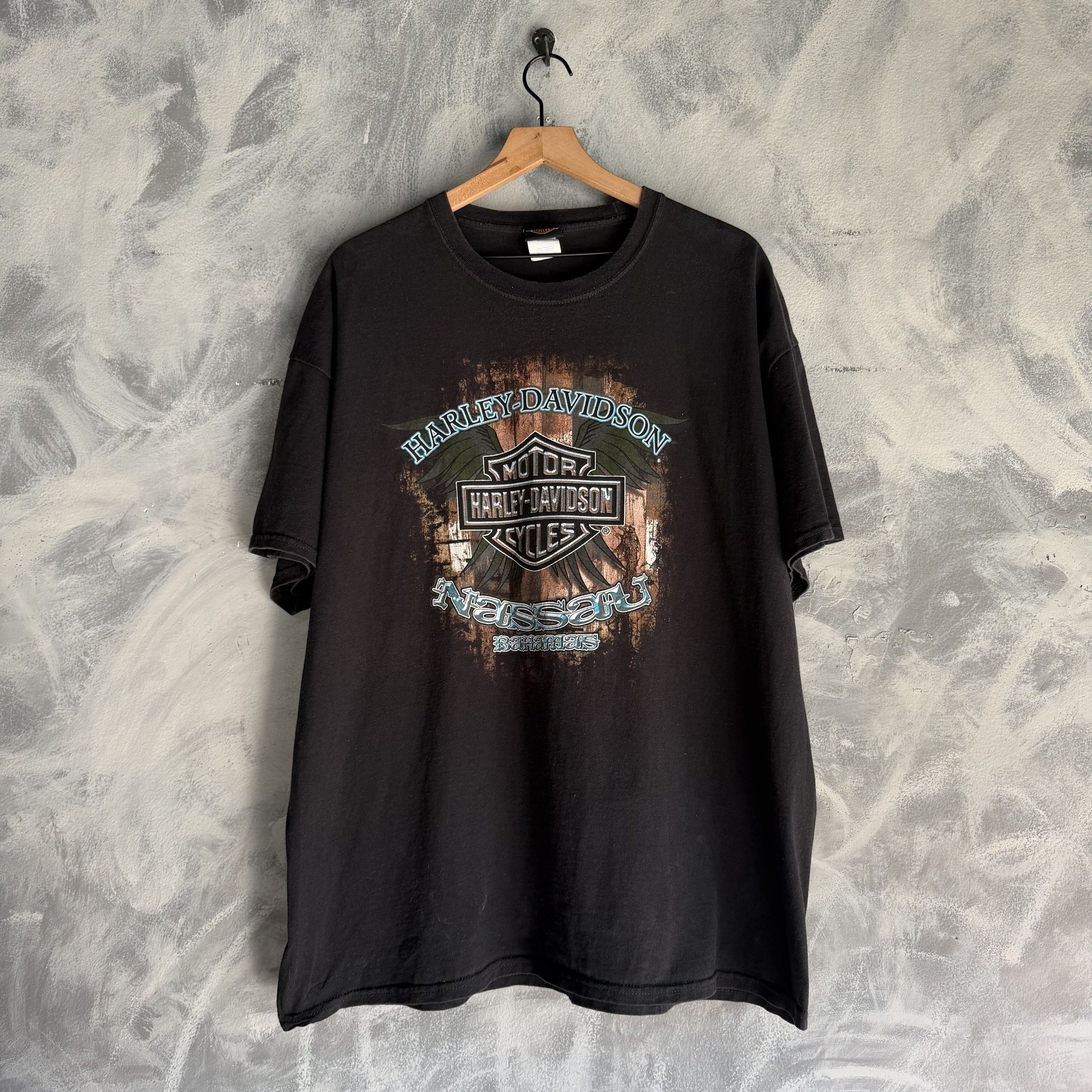 Harley Davidson Vintage Harley Davidson T Shirt Mens 2XL Black Nassau Riders Size US XXL / EU 58 / 5 - 1 Thumbnail
