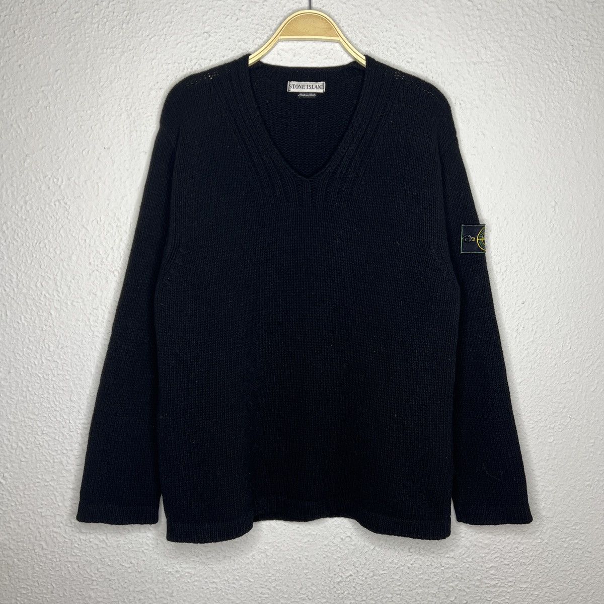 Stone Island × Vintage Vintage Stone Island Knitwear Jumper Sweater Green Badge Size US M / EU 48-50 / 2 - 1 Thumbnail