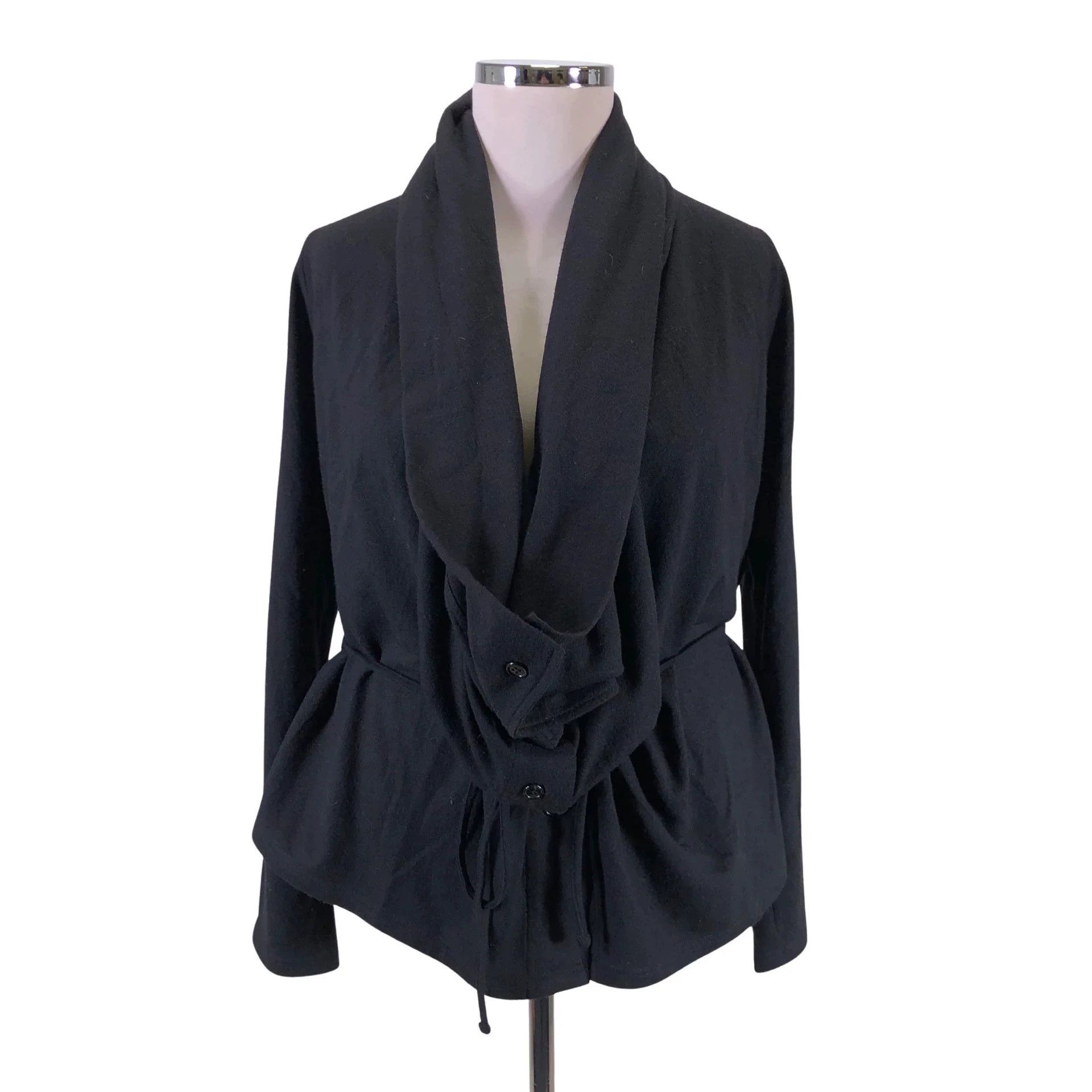Ann Demeulemeester Ann Demeulemeester 00s Alpaca Wool Irregular Collar Coat Size US S / EU 44-46 / 1 - 1 Thumbnail