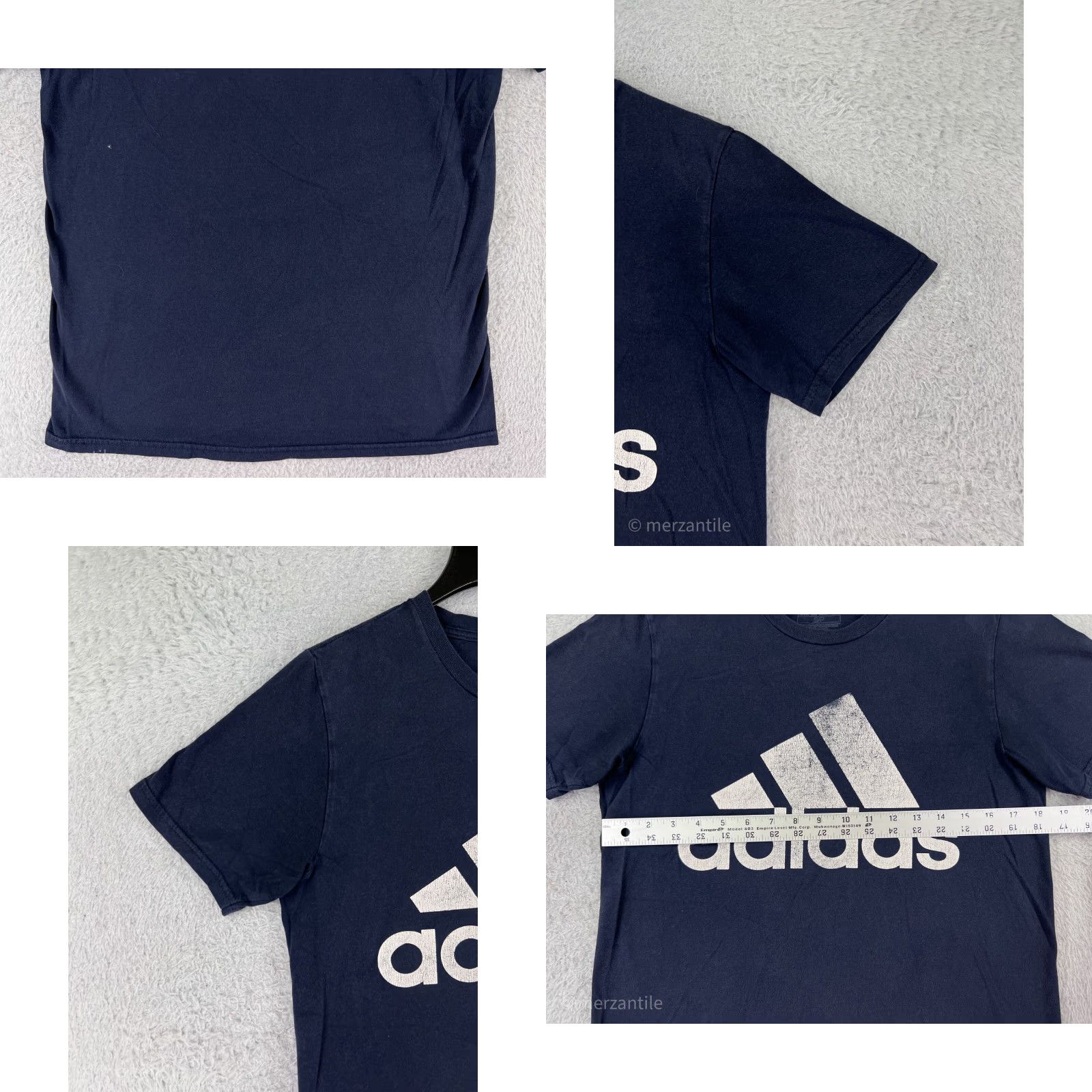 Adidas Adidas Shirt Mens Small Blue Short Sleeve Crew Neck 100% Cotton Logo Size US S / EU 44-46 / 1 - 8 Thumbnail