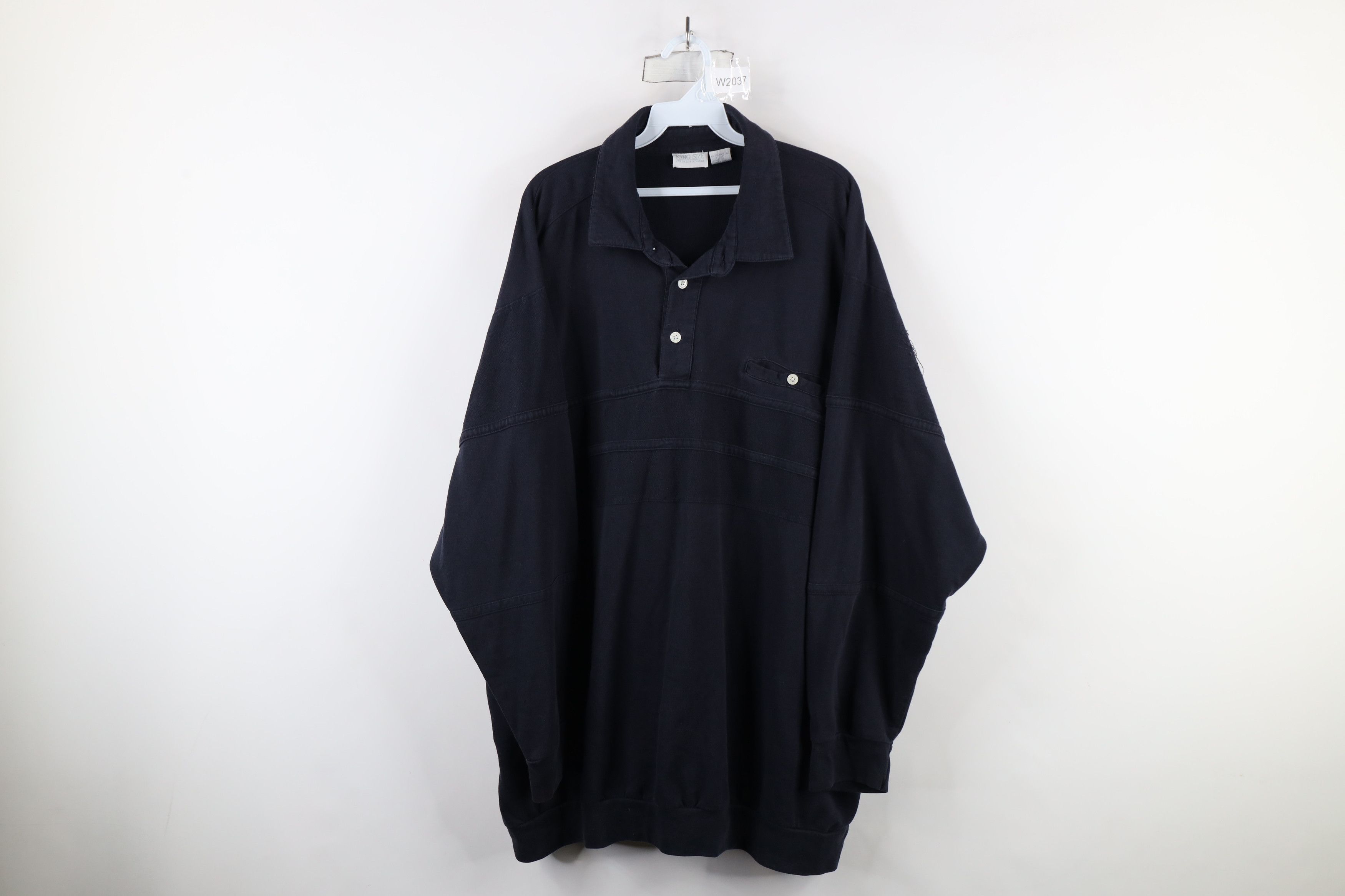 Vintage Vintage 90s Streetwear Pullover Polo Shirt Navy Blue Size US XXL / EU 58 / 5 - 1 Thumbnail