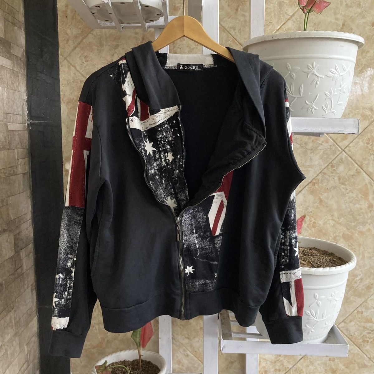 Japanese Brand ZOCEN - Zipper Hoodie Asymetrical Jacket Vkei Style Size US M / EU 48-50 / 2 - 3 Thumbnail