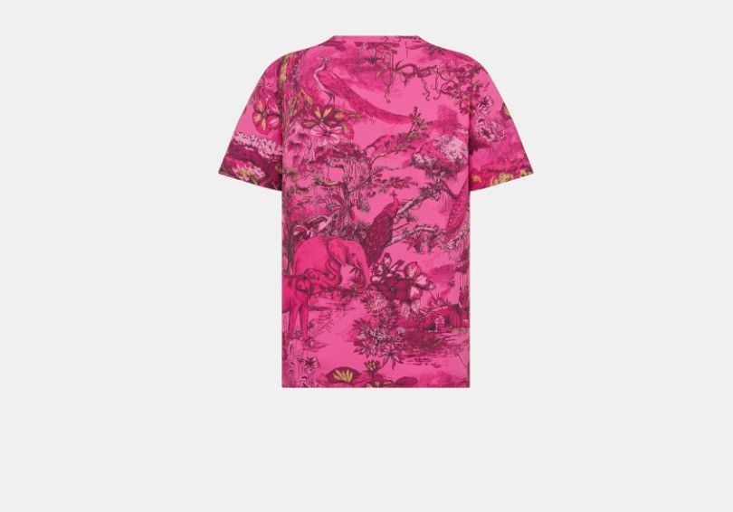 Dior o1w1db10824 Cotton Jersey T-Shirt in Fuchsia Size XS / US 0-2 / IT 36-38 - 2 Thumbnail
