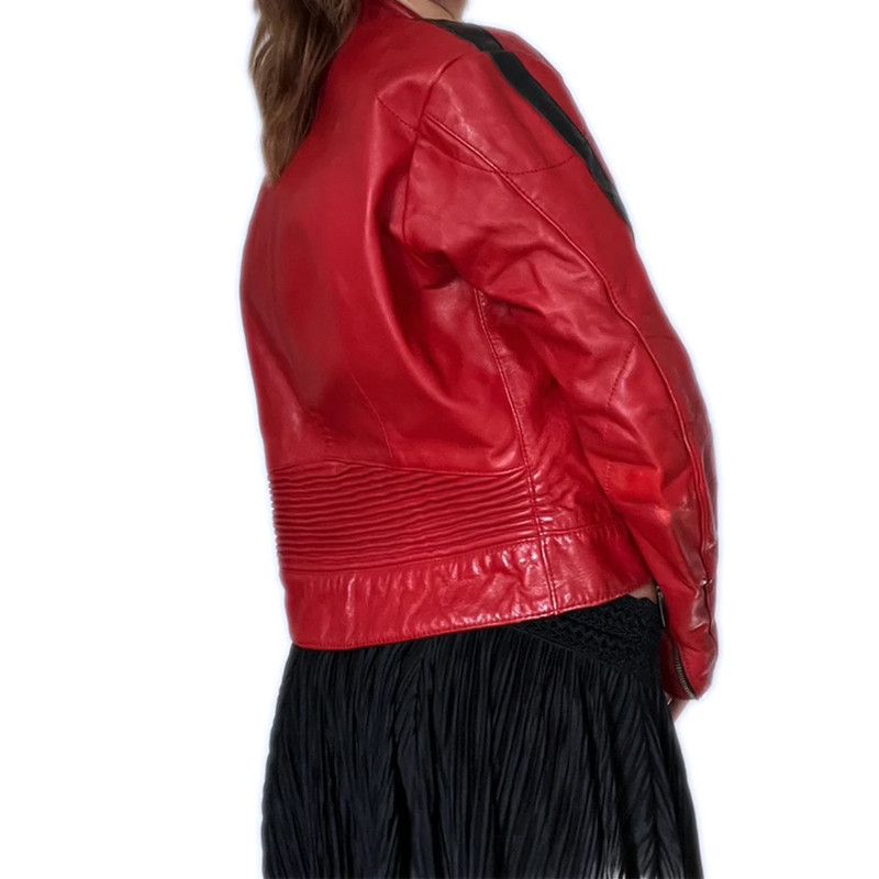 Other Vintage red & black leather biker jacket Size M / US 6-8 / IT 42-44 - 2 Thumbnail