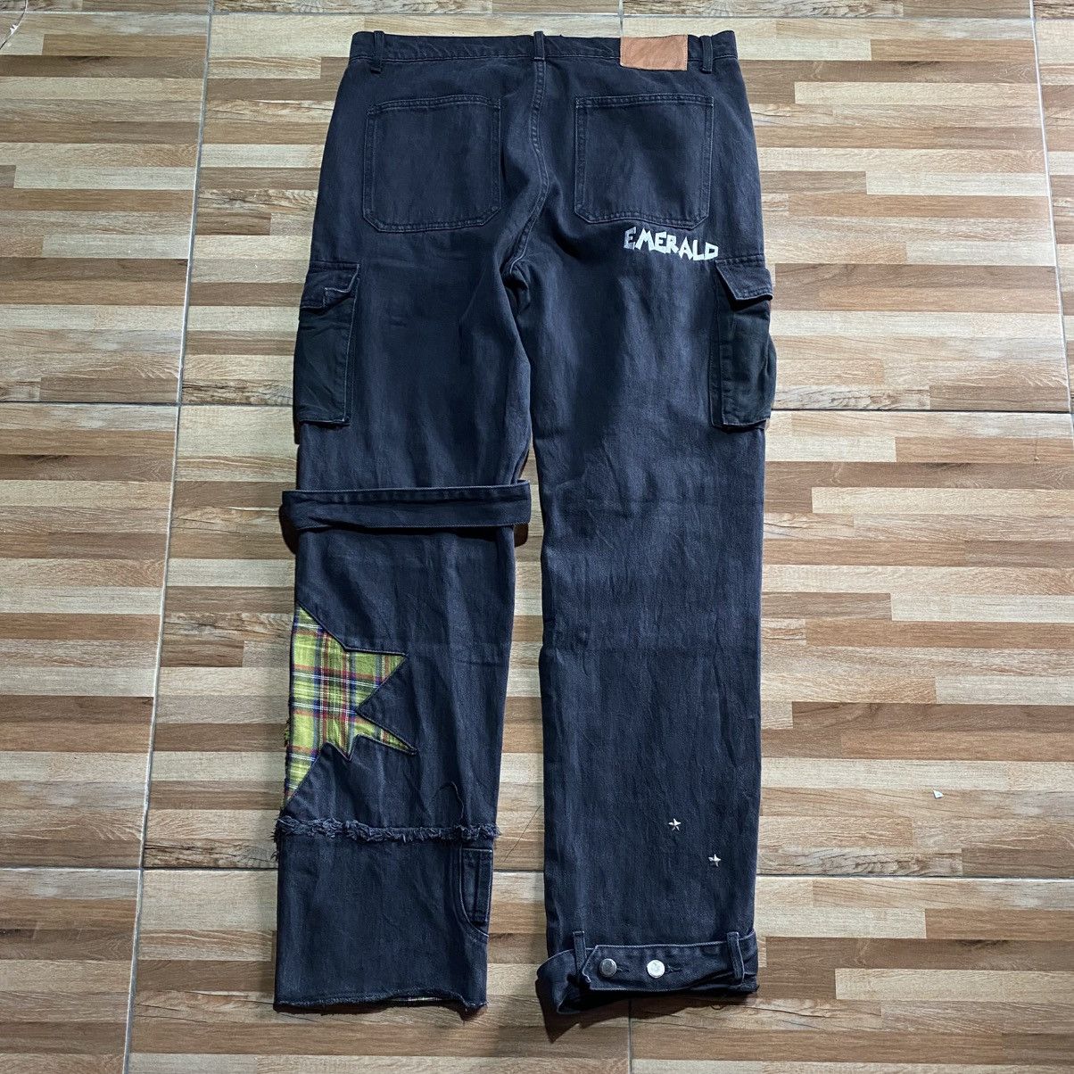 If Six Was Nine Maison Emerald Loose Washead Stitching Denim Pants Size US 36 / EU 52 - 2 Thumbnail