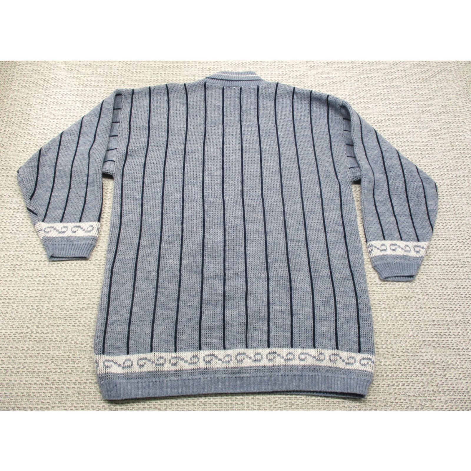 Vintage VINTAGE Village Fair Sweater Womens M Blue White Made In USA Acrylic Crew Neck Long Sleeve Striped Knit Pullover All Seasons Casual Womens Size M / US 6-8 / IT 42-44 - 2 Thumbnail