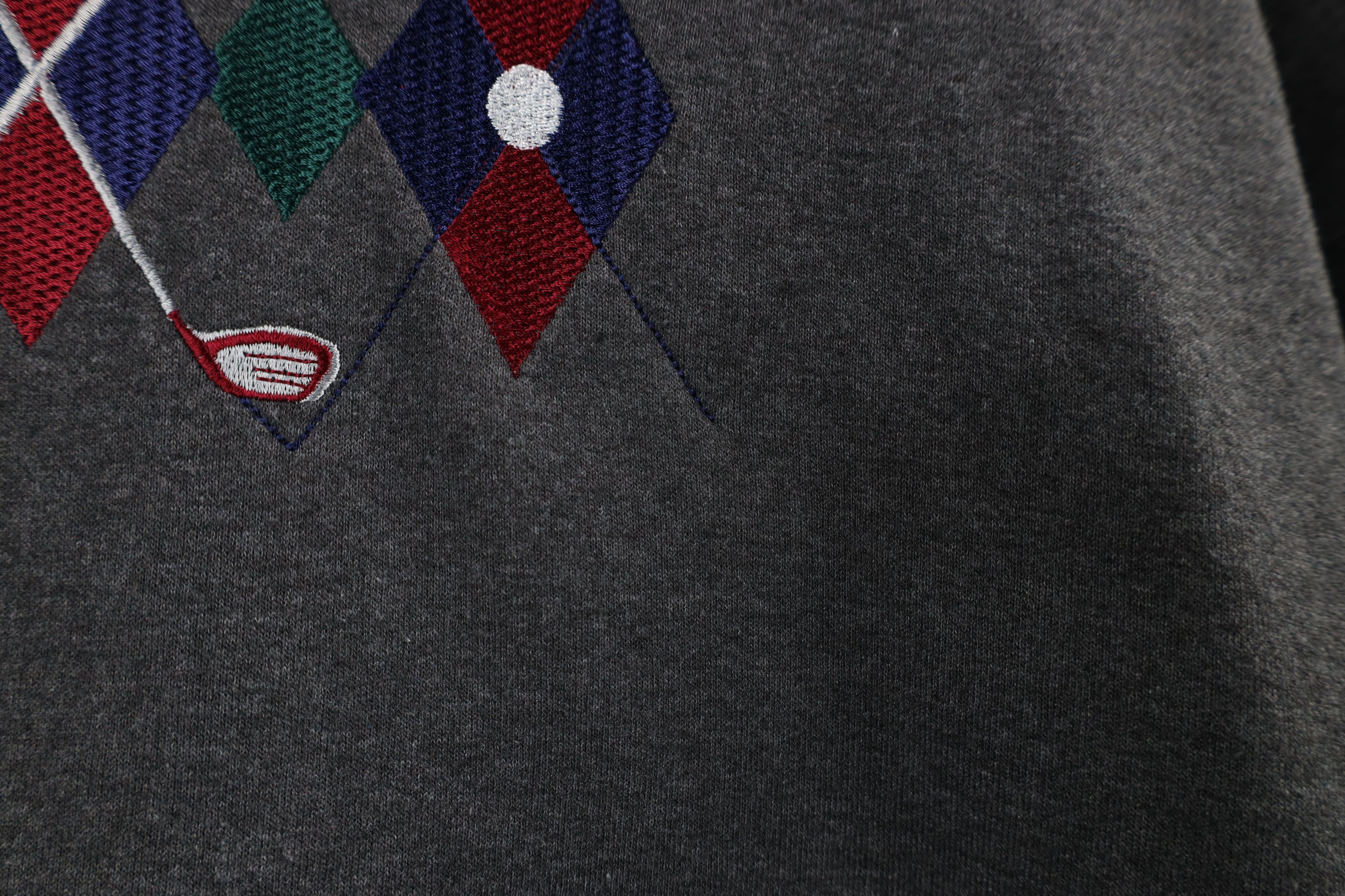 Vintage Vintage 90s Streetwear Diamond Golf Crewneck Sweatshirt Size US XL / EU 56 / 4 - 5 Thumbnail