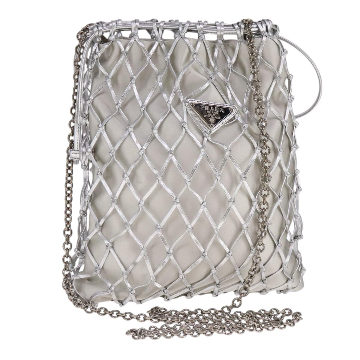 Prada Silver Synthetic Shoulder Bag (Pre-Owned) Size ONE SIZE - 1 Thumbnail
