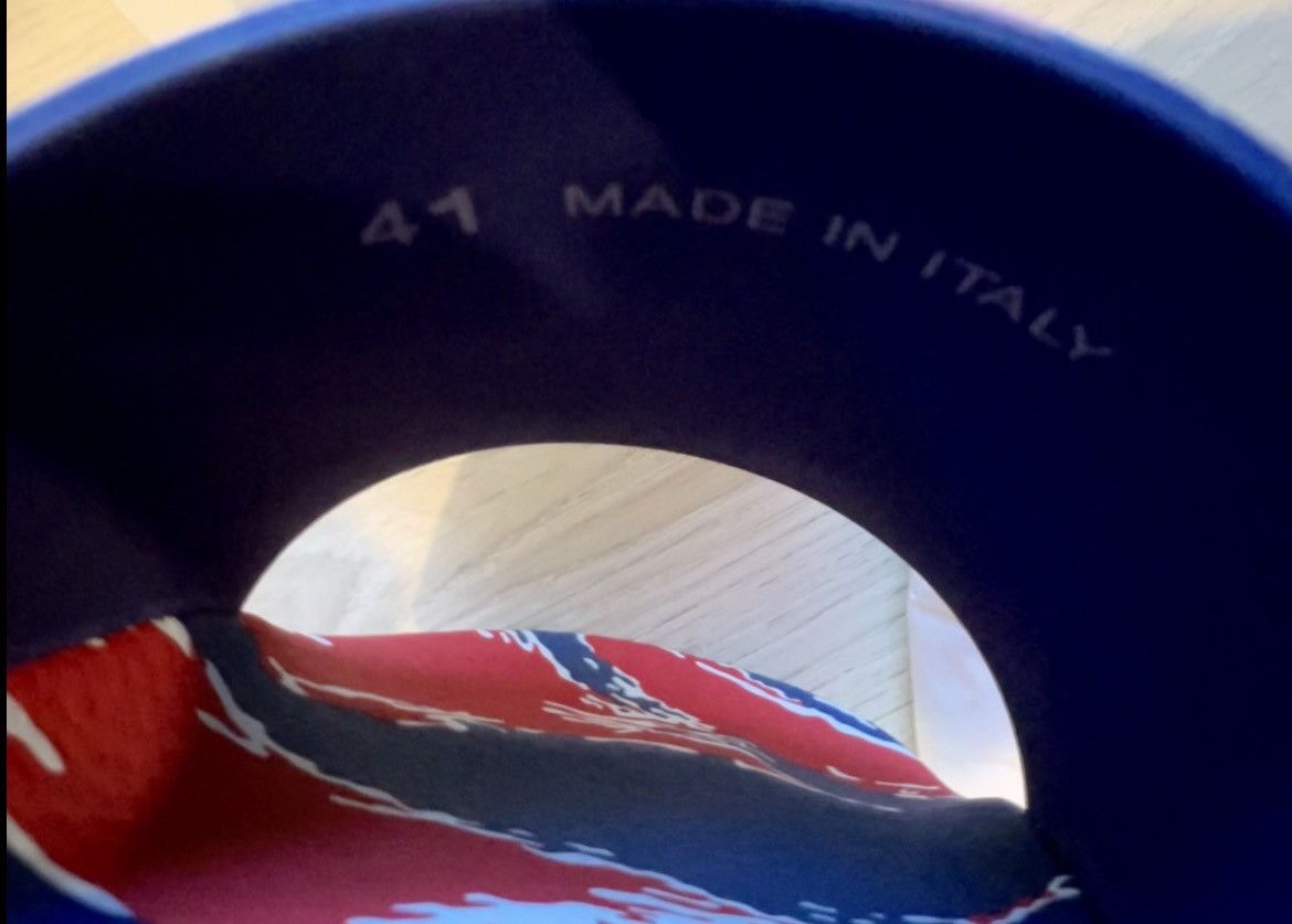 Moncler Moncler Blue Red Basile Embossed Logo Rubber Pool Slides 41 Size US 8 / EU 41 - 6 Thumbnail