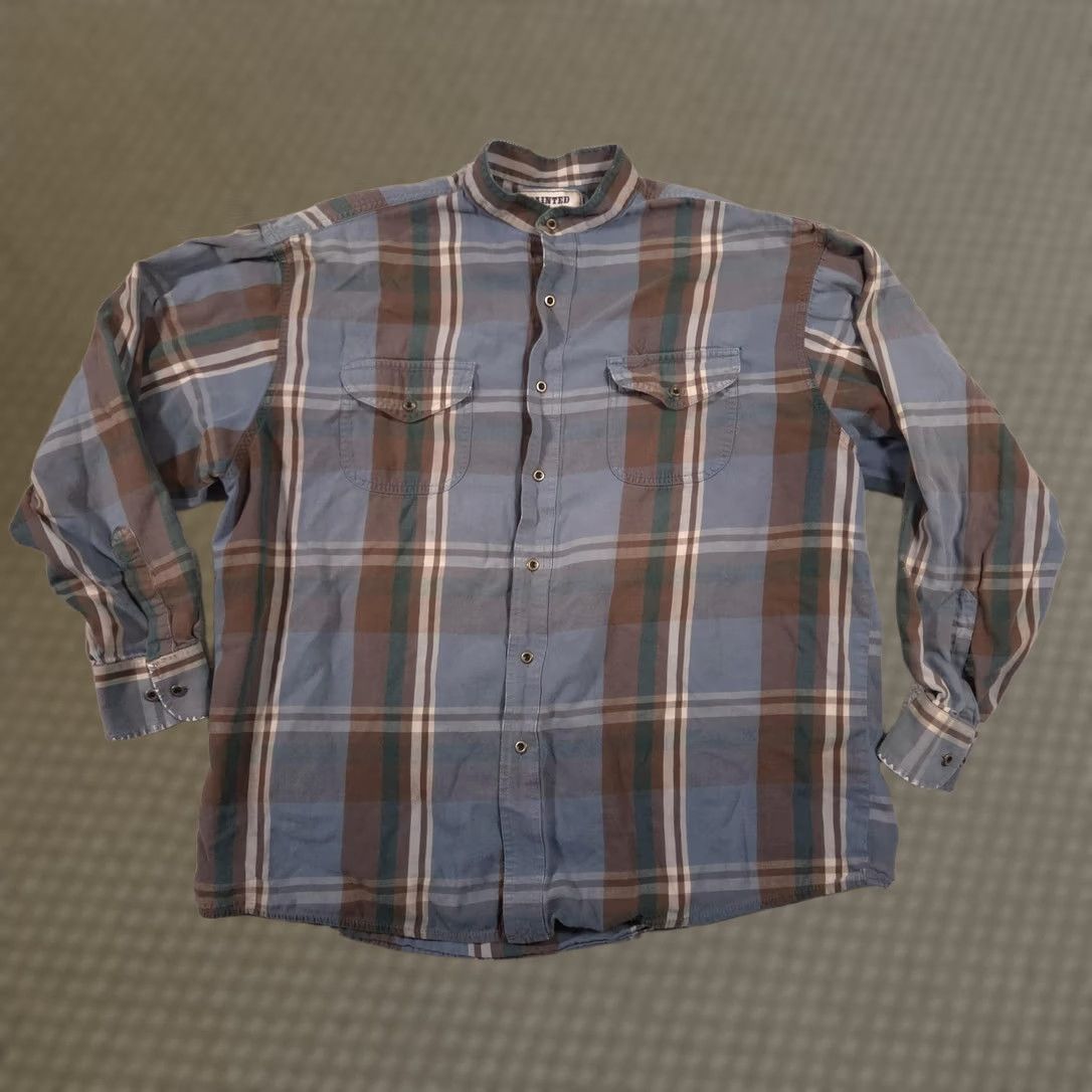 Wrangler Painted Desert by Wrangler Shirt Mens Medium Blue Plaid Button Front Long Sleeve Size US M / EU 48-50 / 2 - 1 Thumbnail