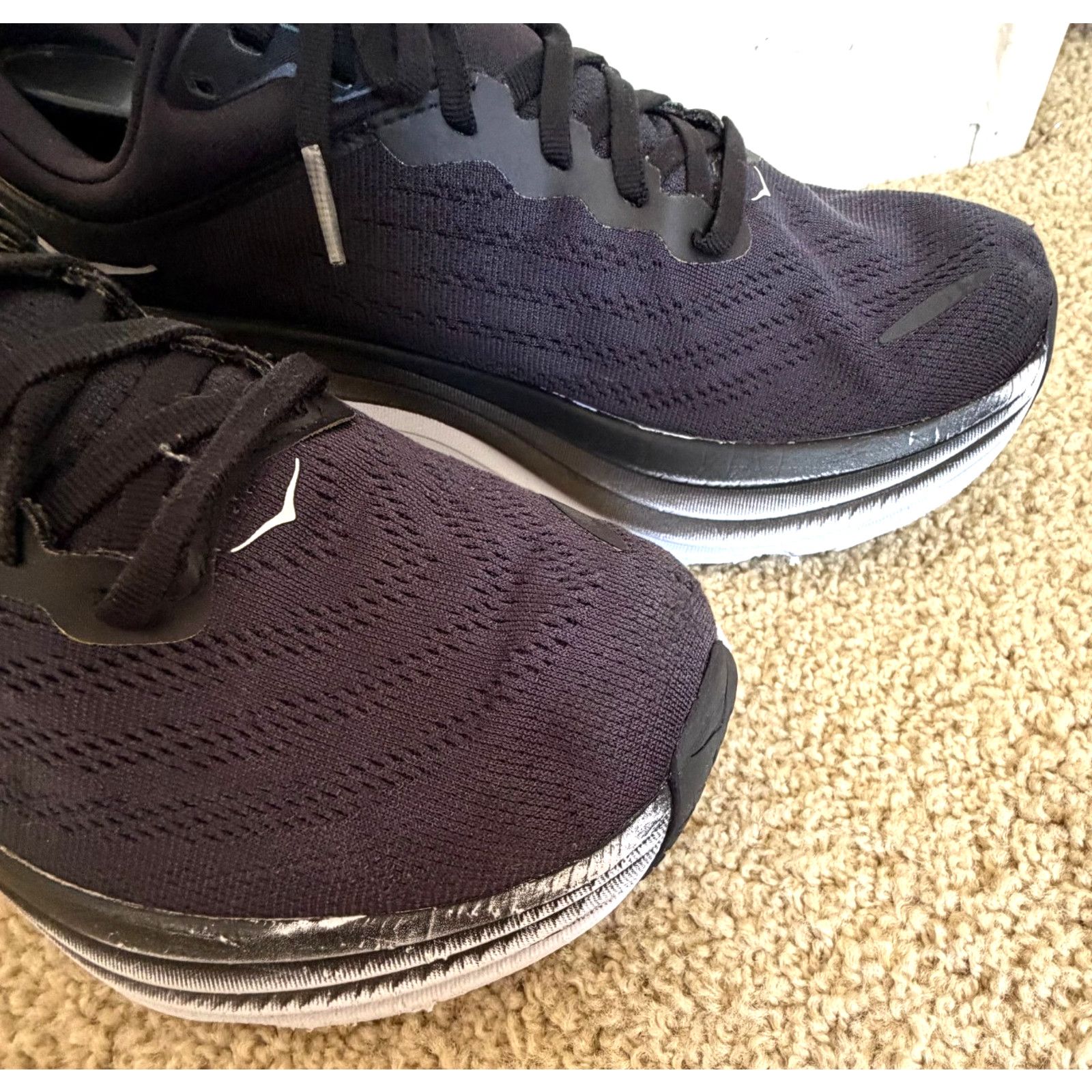 Hoka Hoka Bondi 8 Wide Black White Men's Road Running Sneakers Size US 8 / EU 41 - 8 Thumbnail