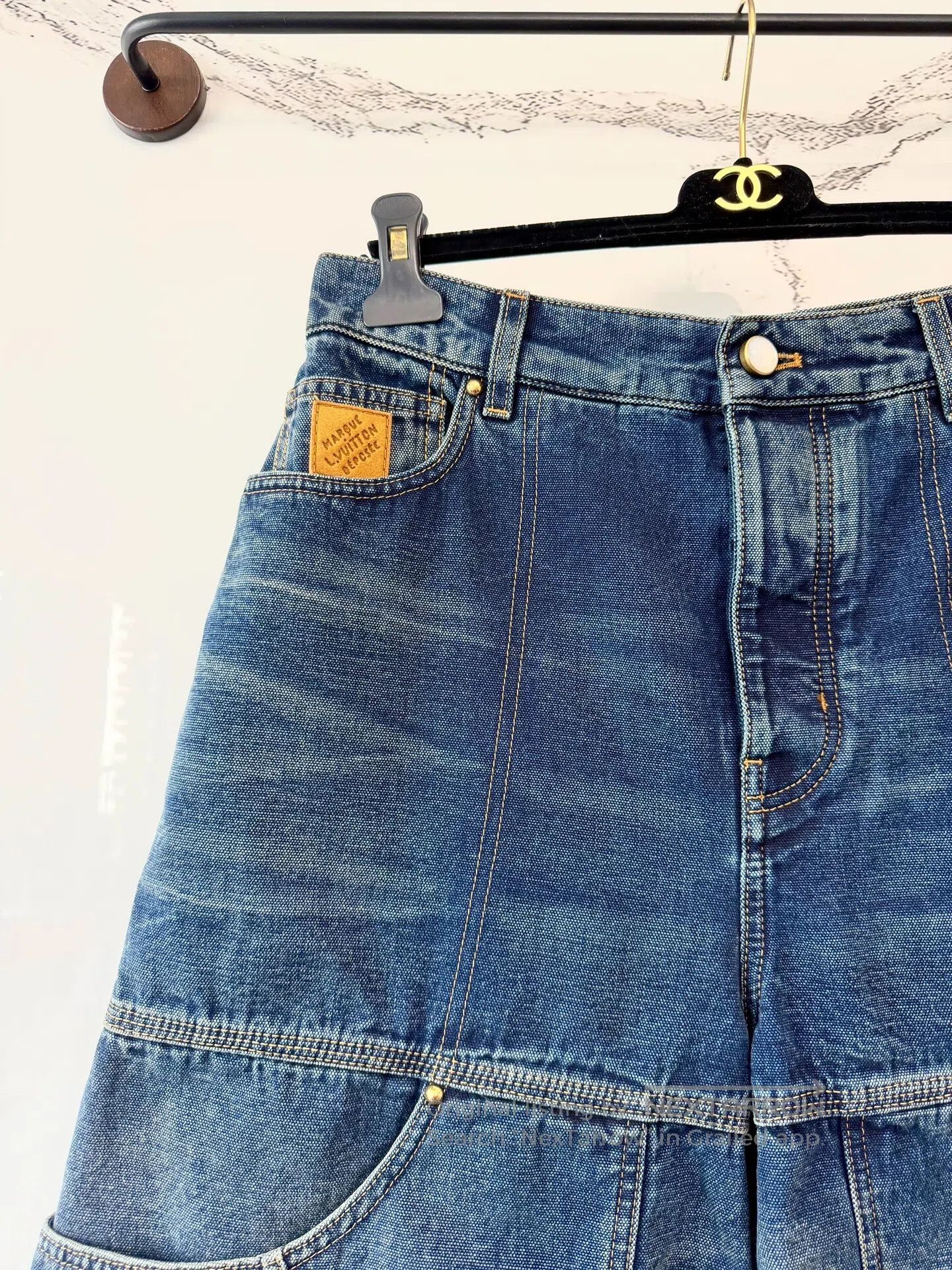 Louis Vuitton Louis Vuitton Vintage Washed Cargo Woodcut Denim Shorts| Size US 29 - 2 Thumbnail