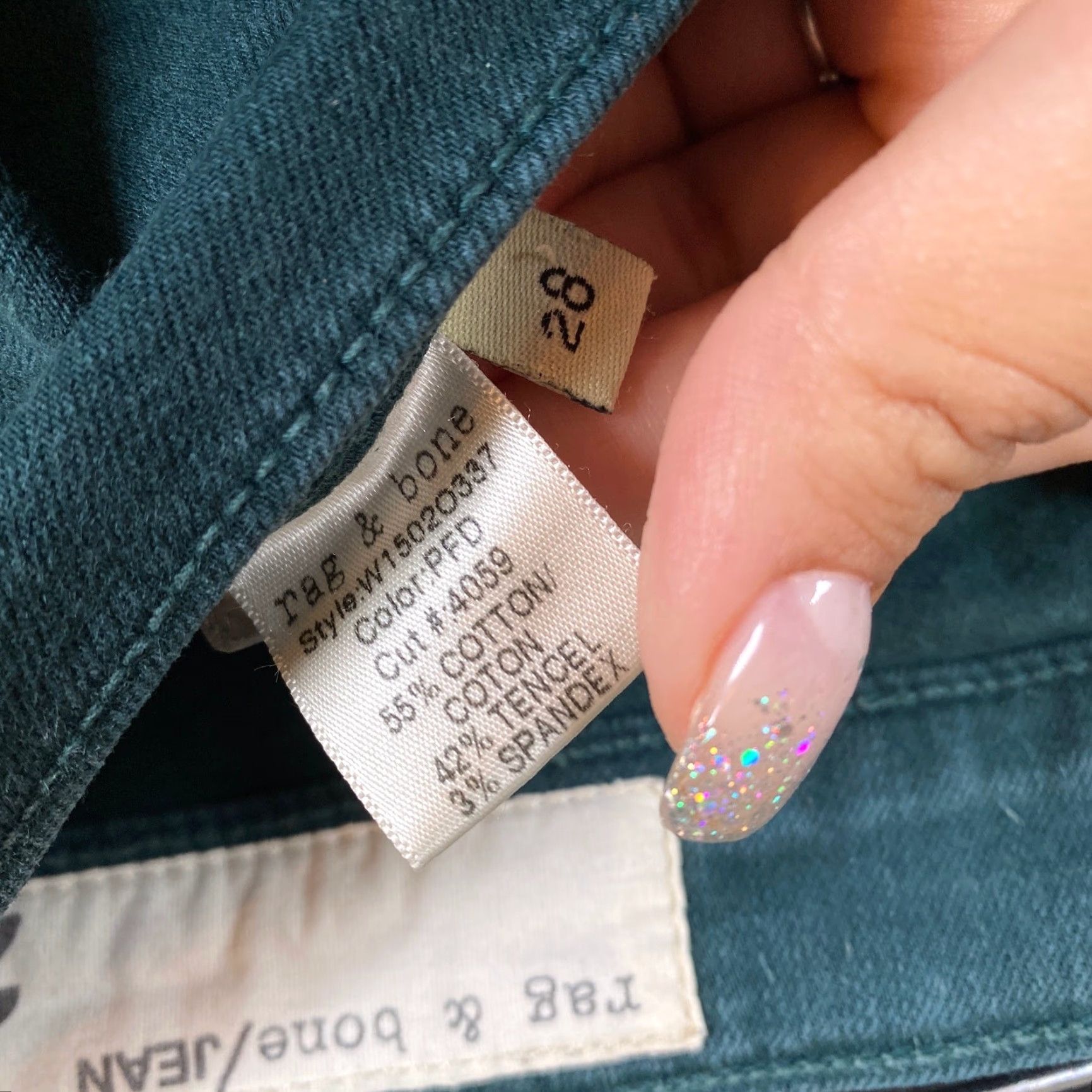 Rag & Bone Rag & Bone Womens Jeans Green Cotton Blend Mid Rise Skinny 28 Jeans Slim Stretch Check 30in Waist Womens Size 28" / US 6 / IT 42 - 5 Thumbnail