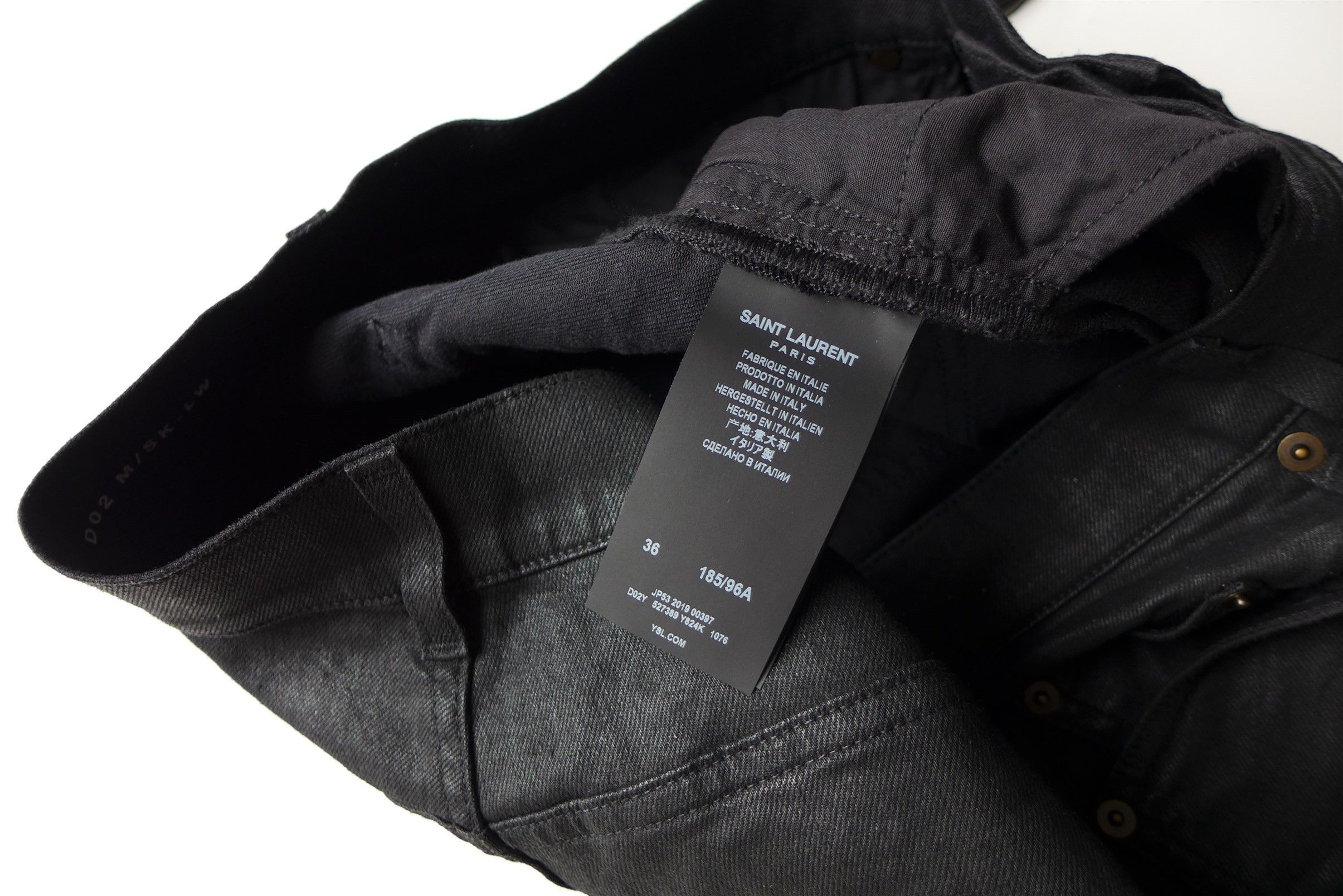 Saint Laurent Paris Saint Laurent D02 Jeans -- Coated Black Denim Size US 36 / EU 52 - 16 Thumbnail