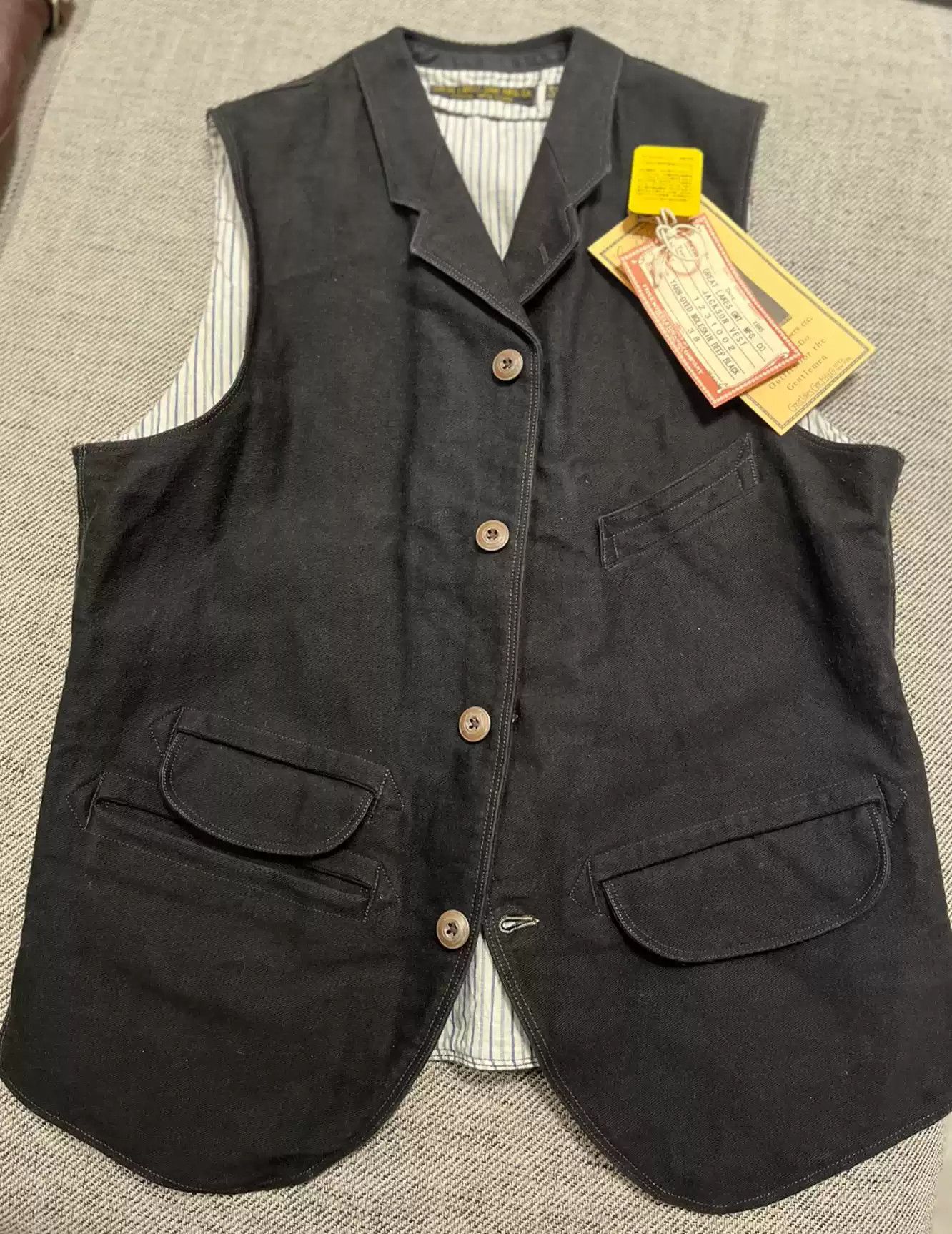 image of Freewheelers Classic Jackson Early Vest in Black, Men's (Size Medium)