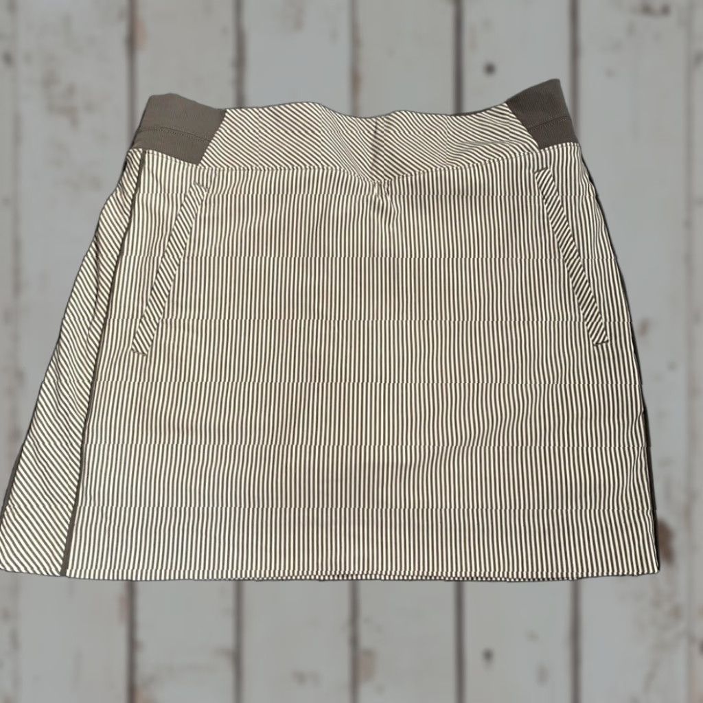 Athleta Athleta Skort Womens 8 Regular Beige Textured Brooklyn Striped 16" Athletic Size ONE SIZE - 1 Thumbnail
