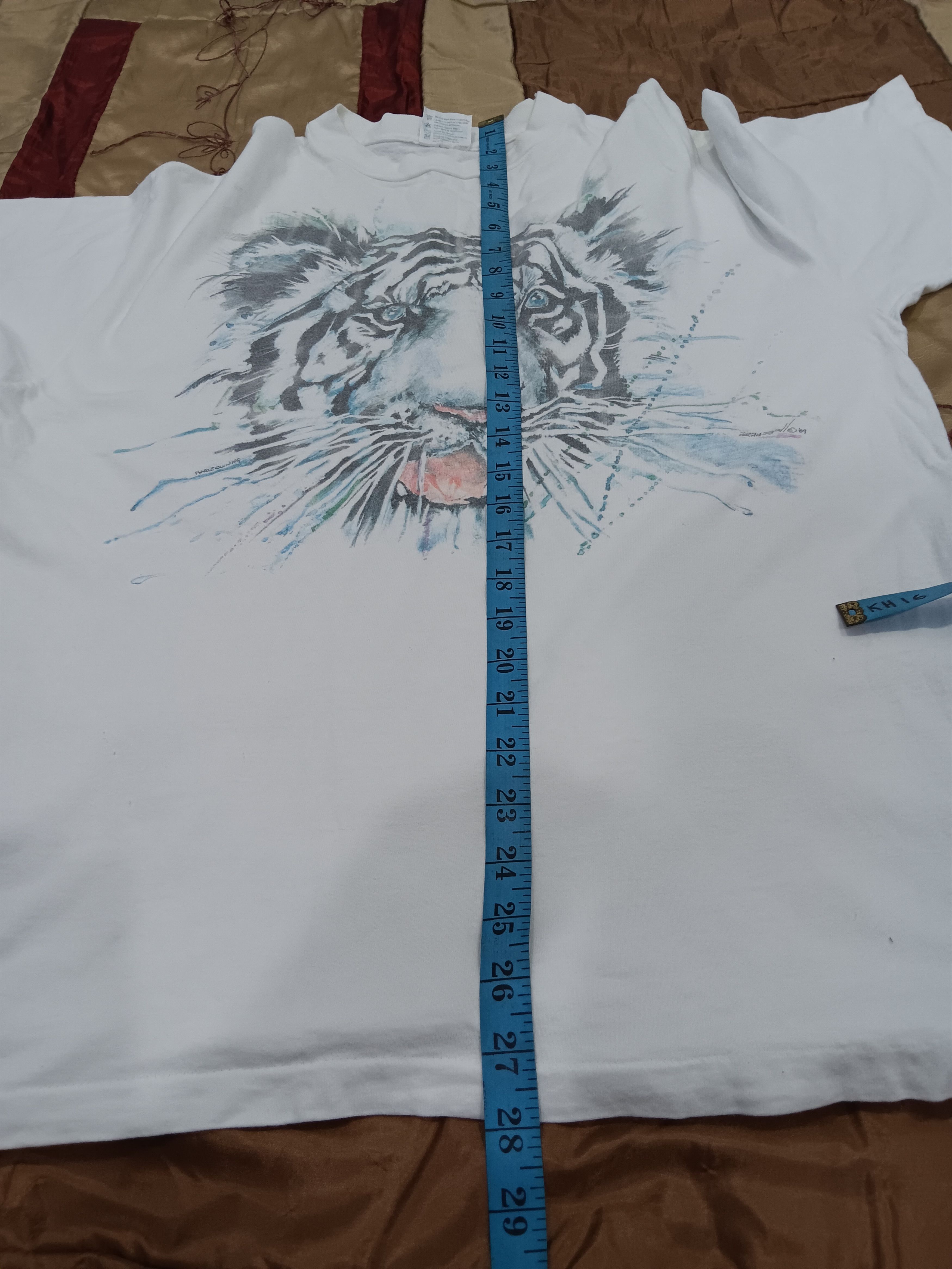 Vintage Vintage 80s White Tiger T-shirt Size US XL / EU 56 / 4 - 9 Thumbnail