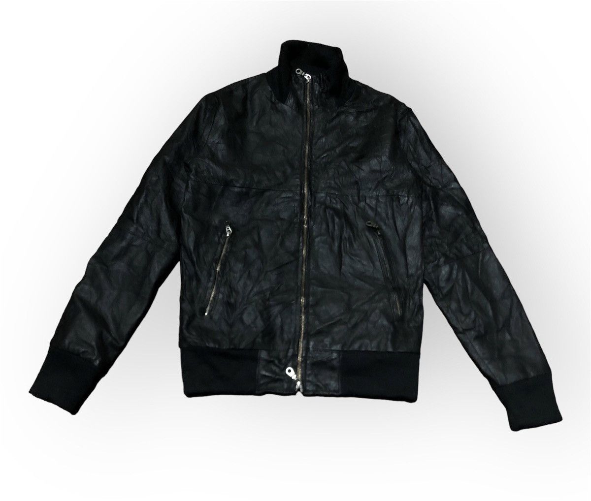 Vintage Original Leather Biker black Jacket