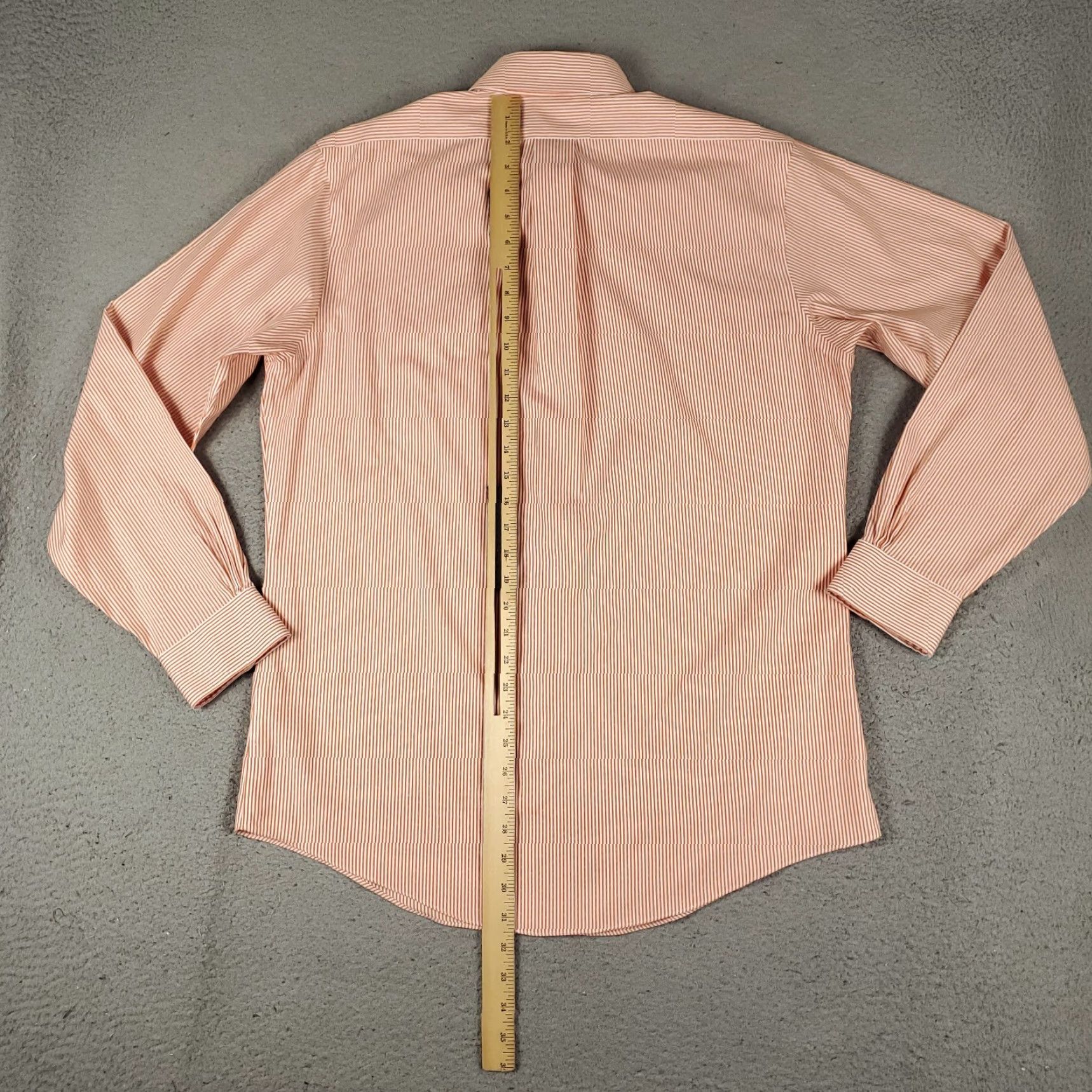 Brooks Brothers Brooks Brothers Shirt Mens 16 Orange Striped Regent Dress Button Up Long Sleeve Shirt Size 42R - 3 Thumbnail