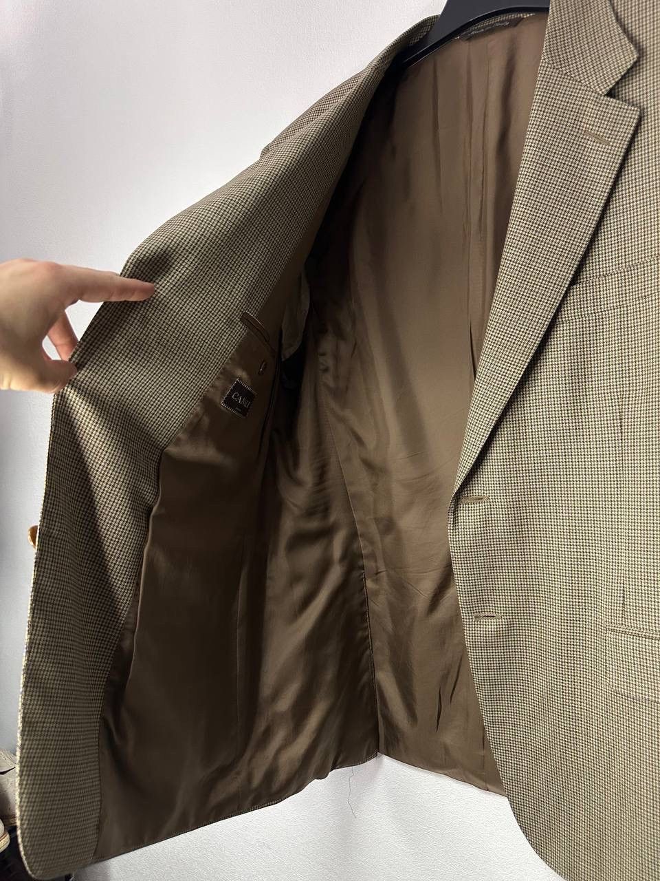 Canali Canali Wool Blazer Brown Houndstooth Made in Italy Size 54 Size 44R - 5 Thumbnail