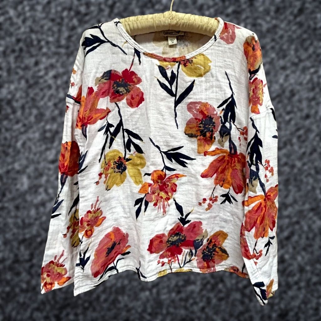 Coldwater Creek Coldwater Creek Womens Gauze Top XS Drop Shoulder Casual Summer Breeze T-Shirt Multicolor Floral Size XS / US 0-2 / IT 36-38 - 1 Thumbnail