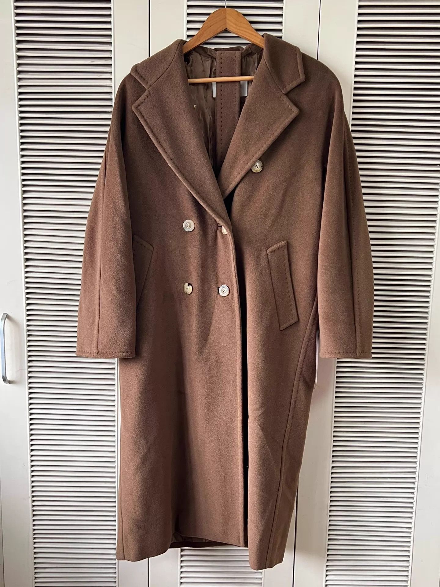 Max Mara MaxMara double-breasted long coat 38 M jacquard lining Size S / US 4 / IT 40 - 1 Thumbnail