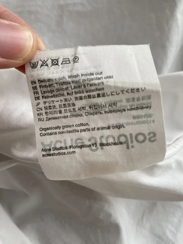 Acne Studios 46/S - Classic Shirt - White Size US S / EU 44-46 / 1 - 5 Thumbnail