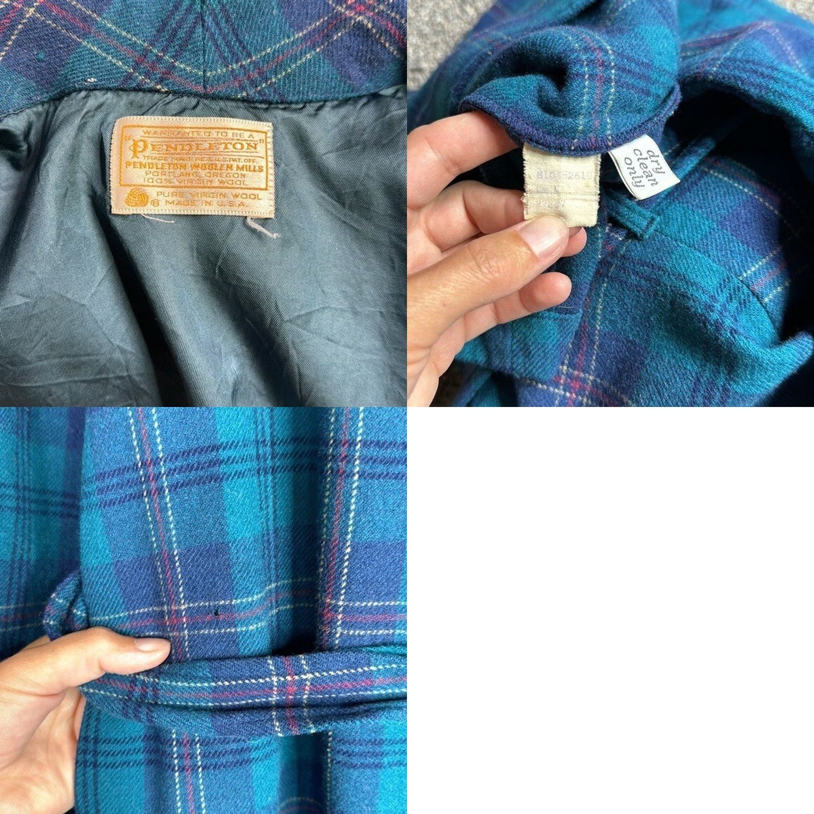 Pendleton VINTAGE Pendleton Wool Blue Plaid_Tartan Robe Shirt? Size ONE SIZE - 8 Thumbnail