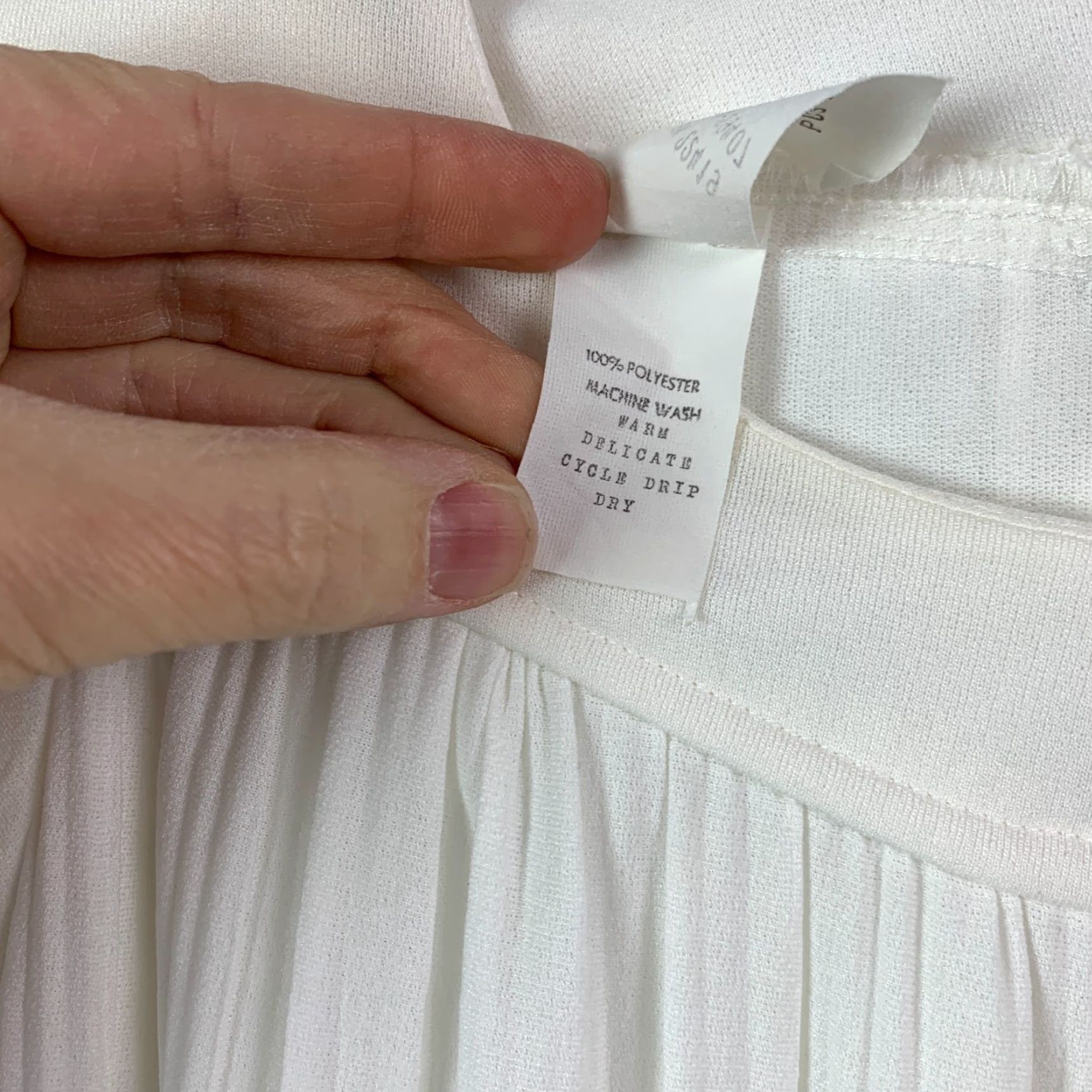 Vintage VINTAGE White Polyester Pleated Flowy Tiered Ethereal Dress Size 12 Size XL / US 12-14 / IT 48-50 - 5 Thumbnail