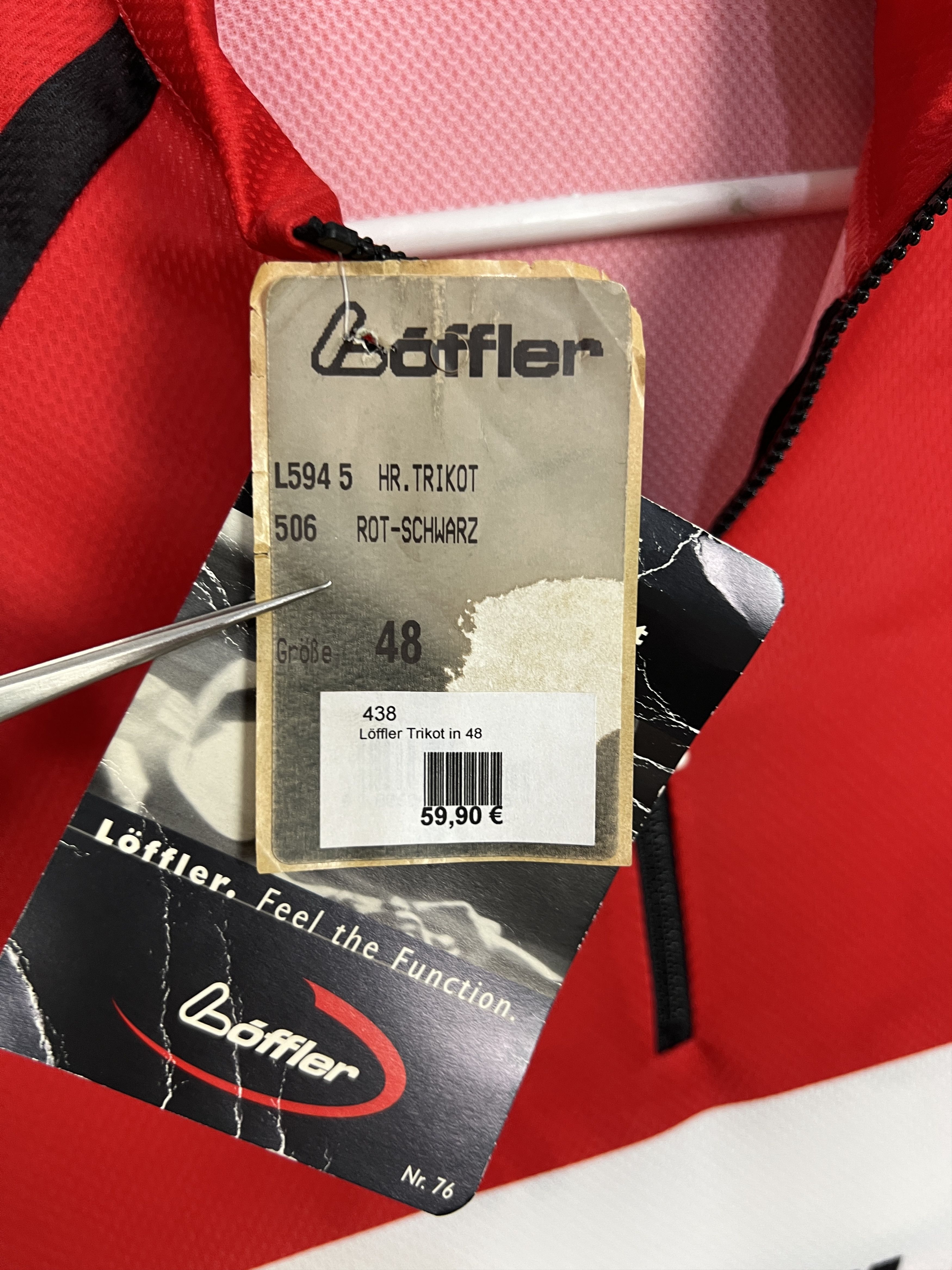 Vintage Loffler Cycling Jersey Red Shirt Sport Trikot Bike Rare Size US M / EU 48-50 / 2 - 7 Thumbnail