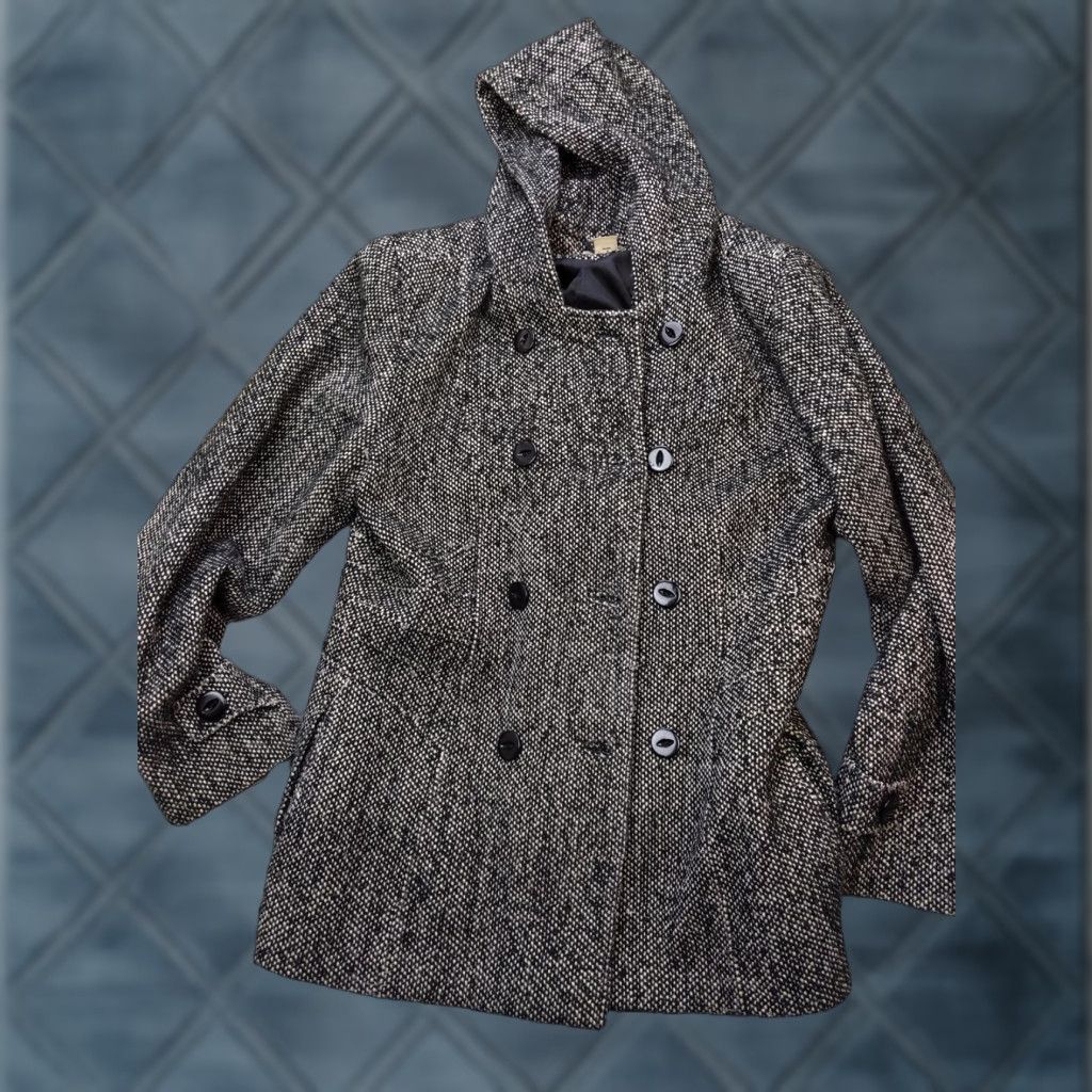 Vintage VINTAGE St. John's Bay Coat Mens XLT Gray Wool Blend Hooded Pea Jacket Tweed Lined Size US XL / EU 56 / 4 - 1 Thumbnail