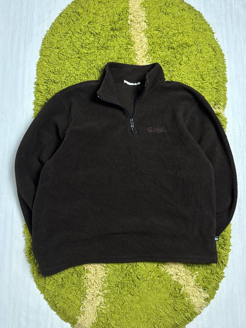 Quiksilver Vintage Brown Fleece Zip Sweatshirt Quiksilver Big Logo Size US XL / EU 56 / 4 - 1 Thumbnail