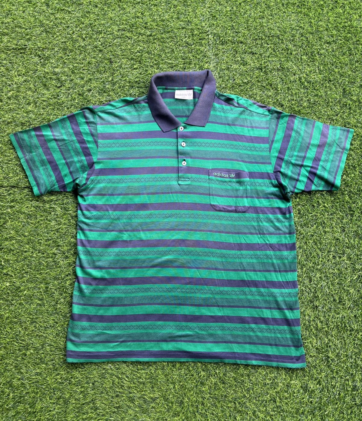 Adidas Vintage Adidas Stripe Pocket Shirt Size US L / EU 52-54 / 3 - 1 Thumbnail