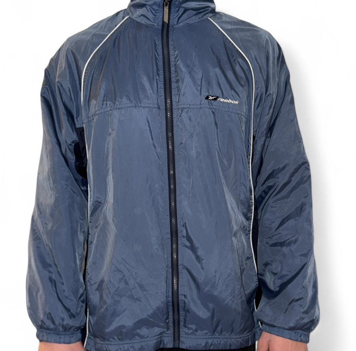 Reebok REEBOK Men Blue Nylon Full Zip Lined Windbreaker Jacket Size US S / EU 44-46 / 1 - 2 Thumbnail