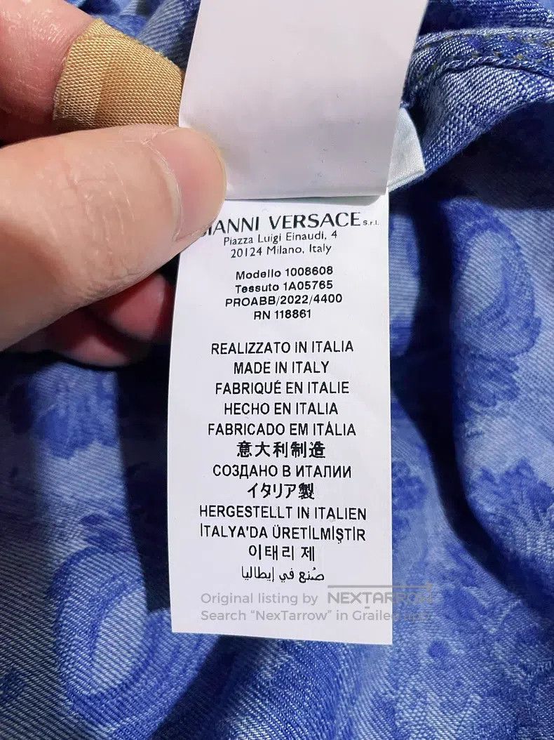 Versace Versace Blue and gold baroque denim shirt Size US M / EU 48-50 / 2 - 8 Thumbnail