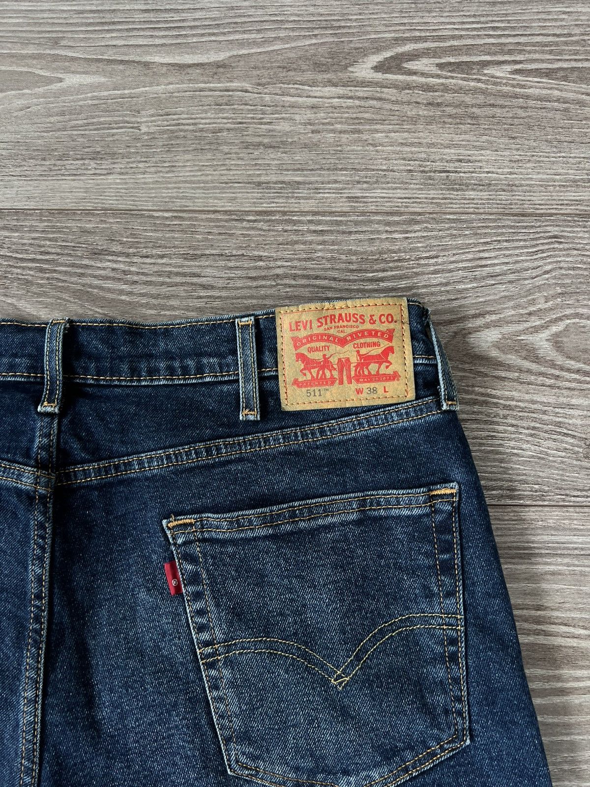 Levi's Levis Rare Blue Denim 511 Red R Tab Jeans Short Size US 38 / EU 54 - 16 Thumbnail