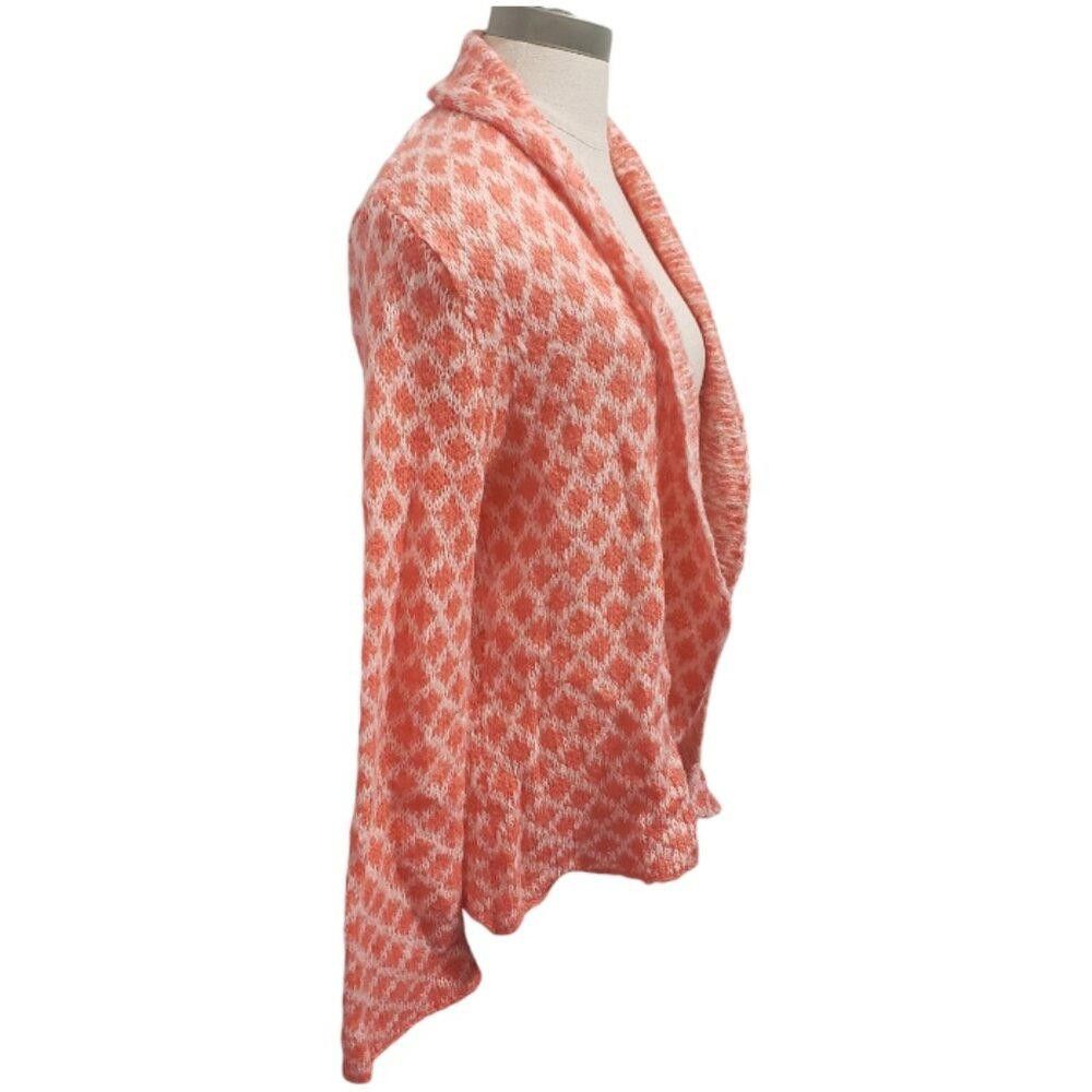 Designer CT1923 Wooden Ships Orange and White Open Cardigan S/M Size S / US 4 / IT 40 - 4 Thumbnail