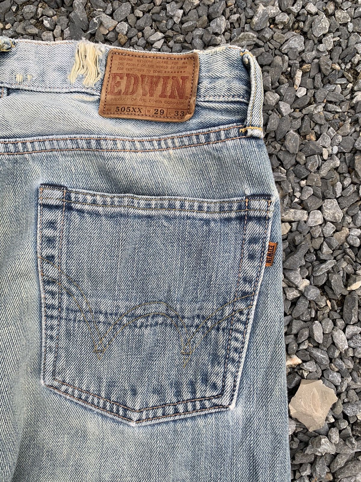Kapital VINTAGE EDWIN 505 SELVEDGE FADED & RUSTY DISTRESSED DENIM Size US 28 / EU 44 - 25 Thumbnail